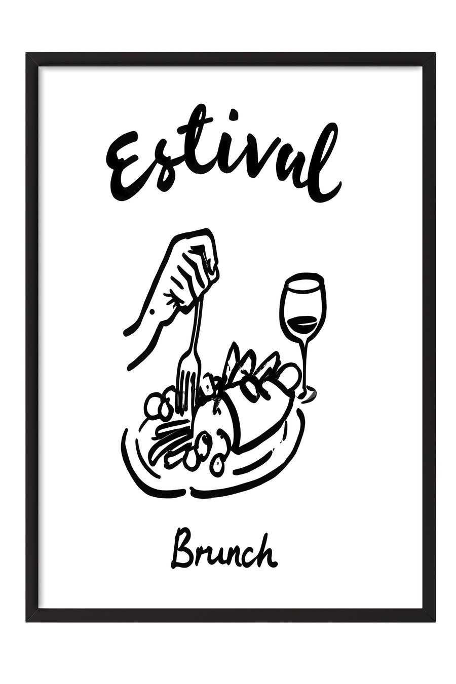 Estival Brunch Poster – Siyah Çerçeveli Tablo