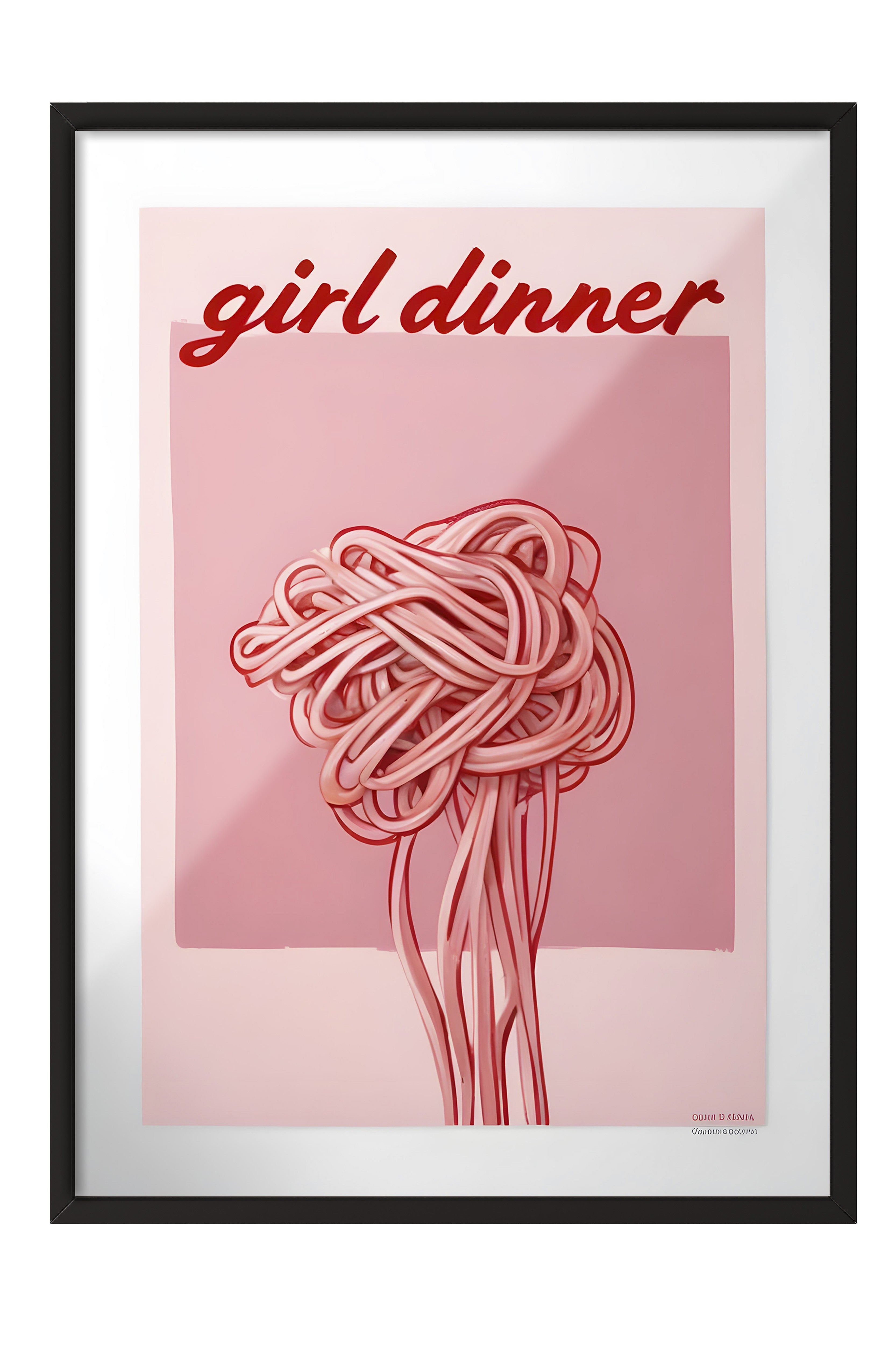 Siyah Çerçeveli Tablo, Girl Dinner, Comfort Serisi Mutfak Duvar Tablosu, NO:109095