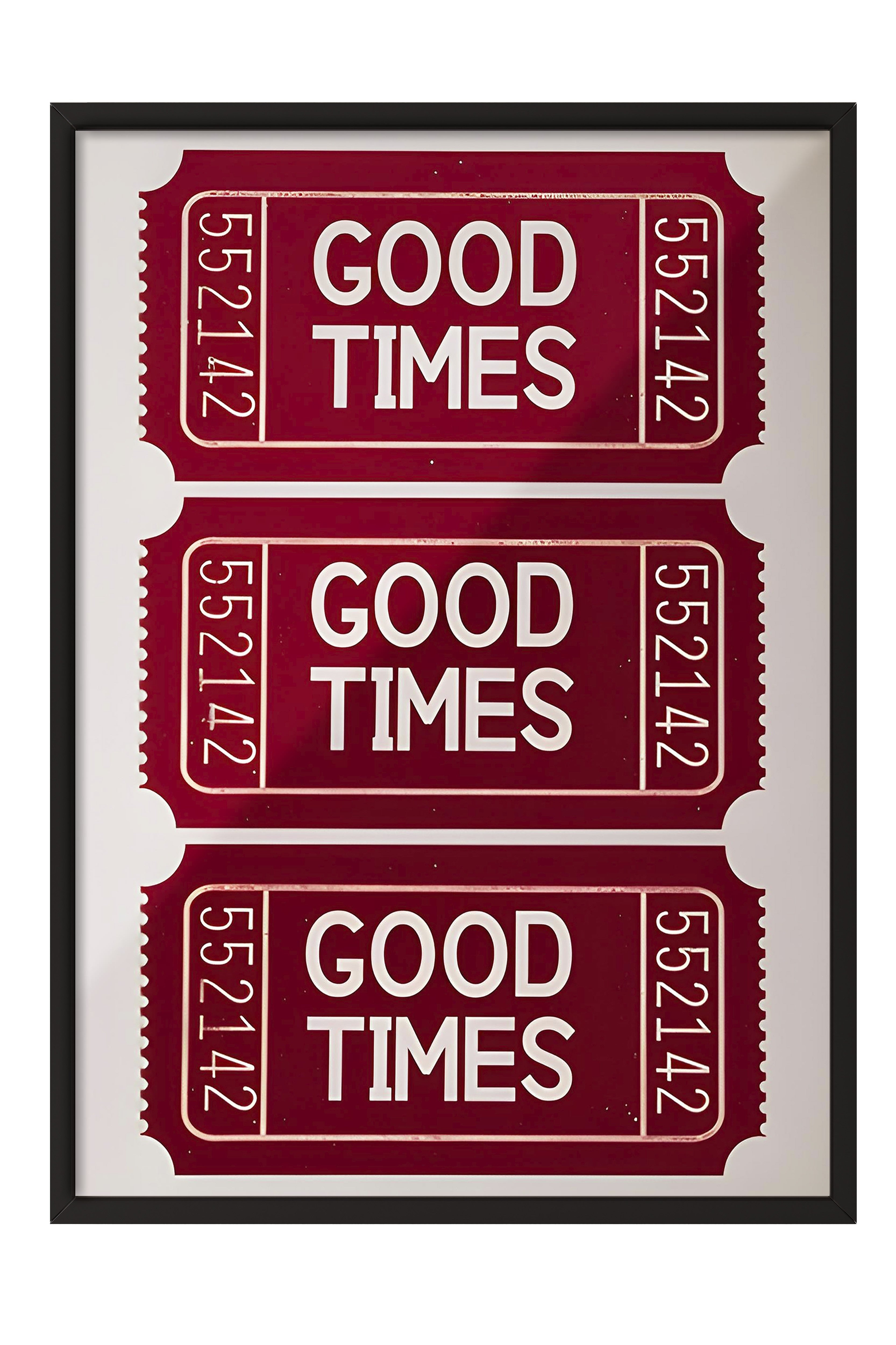 Siyah Çerçeveli Tablo, Good Times Ticket, Comfort Serisi Poster ve Duvar Tablosu, NO:108951