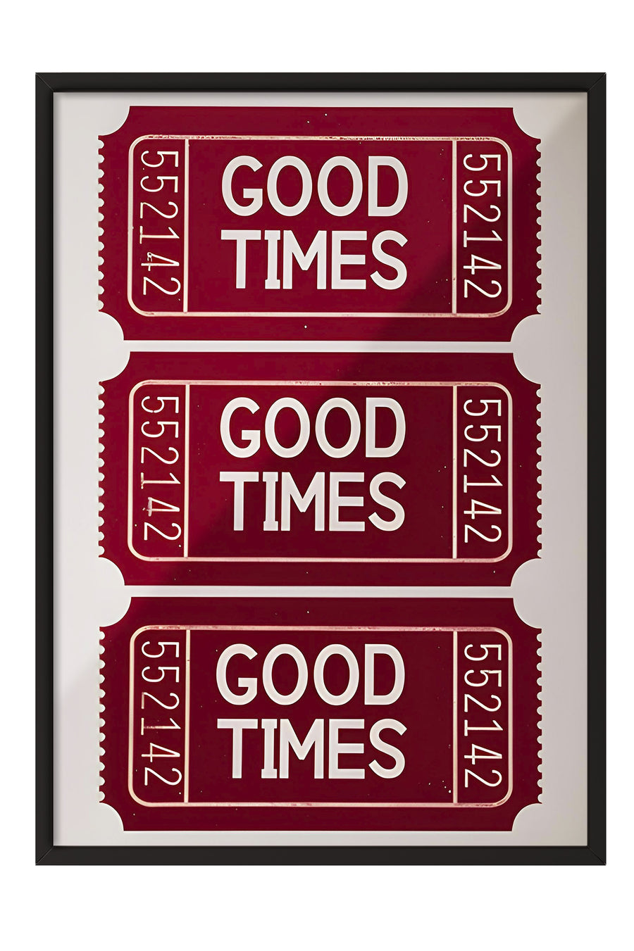 Siyah Çerçeveli Tablo, Good Times Ticket, Comfort Serisi Poster ve Duvar Tablosu, NO:108951