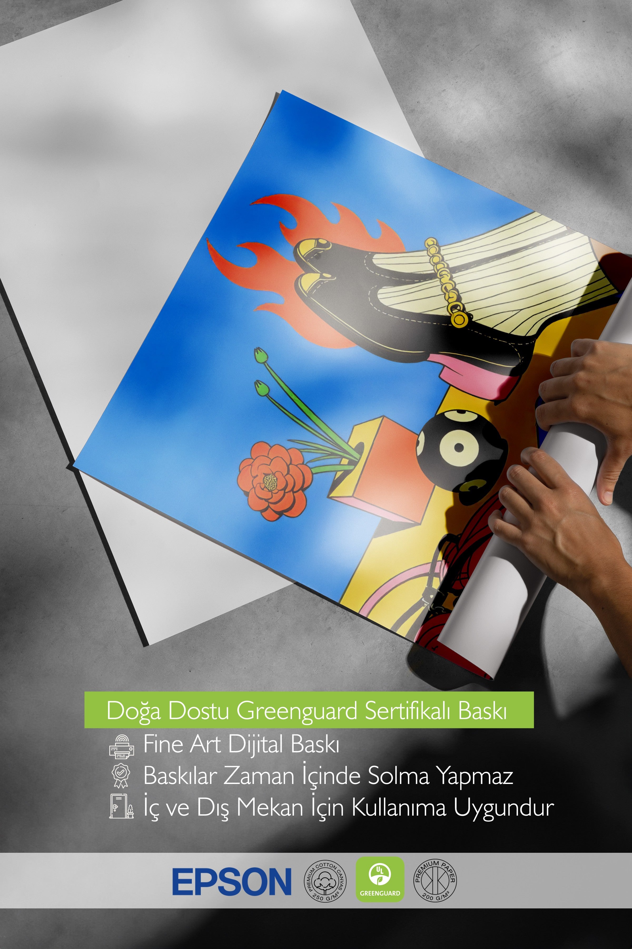 Siyah Çerçeveli Tablo, Havalı Ayakkabılar, İllüstrasyon, Maximalist, Kırmızı Renk Poster, 2025 Yaz Seçkisi, NO:109783