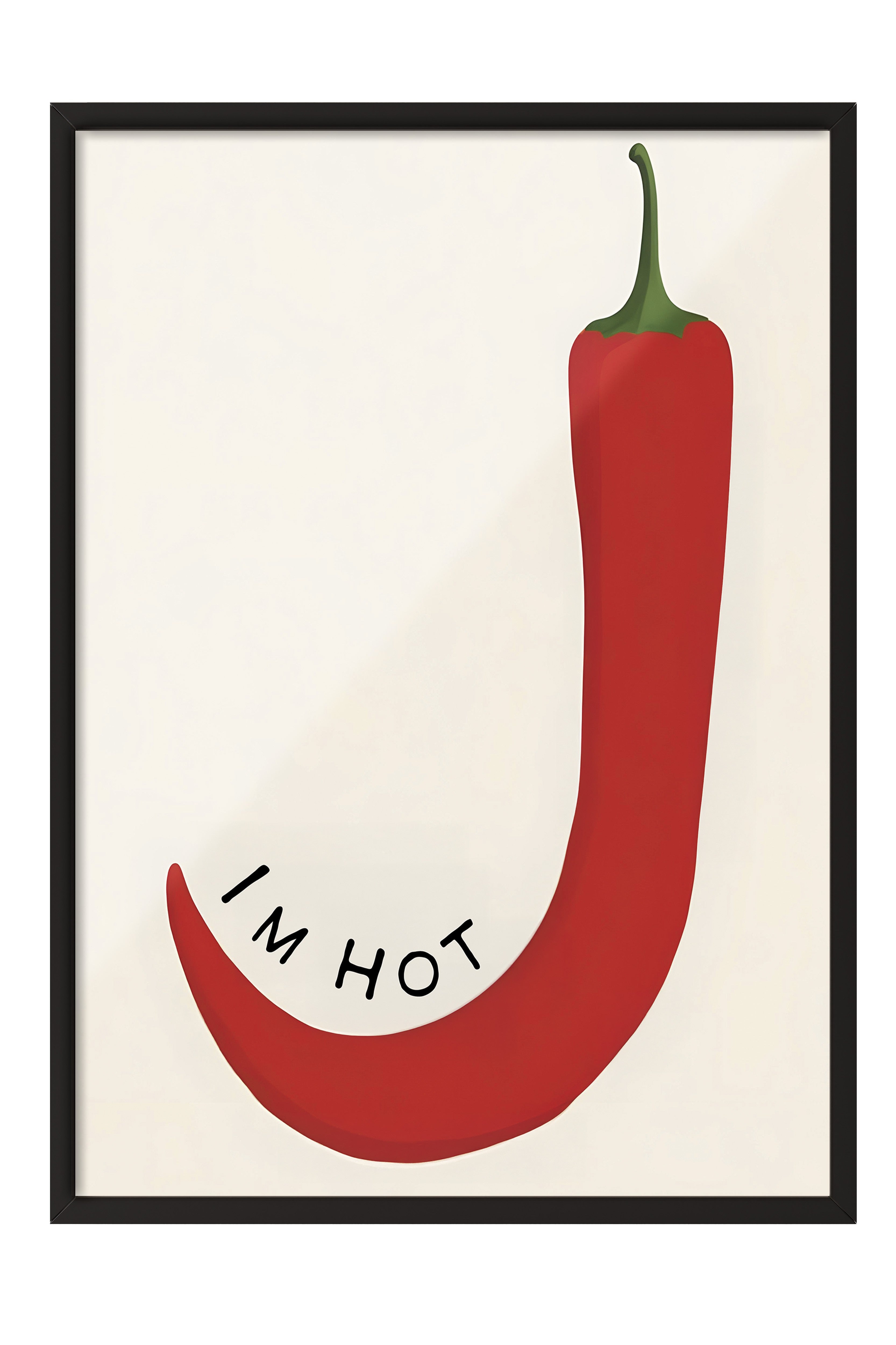 Siyah Çerçeveli Tablo, I'm Hot, Comfort Serisi Mutfak Duvar Tablosu, NO:109058