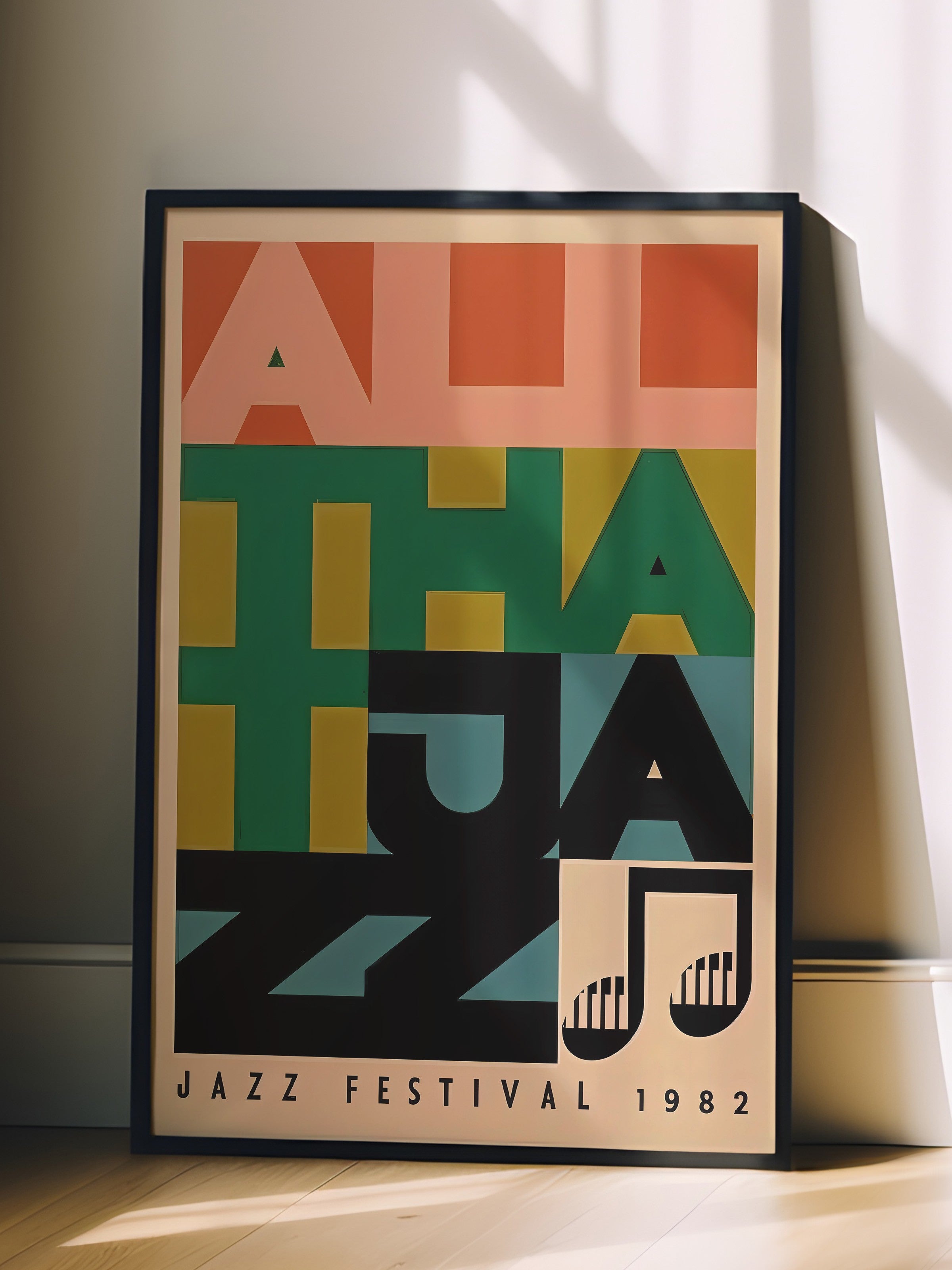 Siyah Çerçeveli Tablo, Jazz Festival, Comfort Serisi Poster ve  Duvar Tablosu, NO:108975