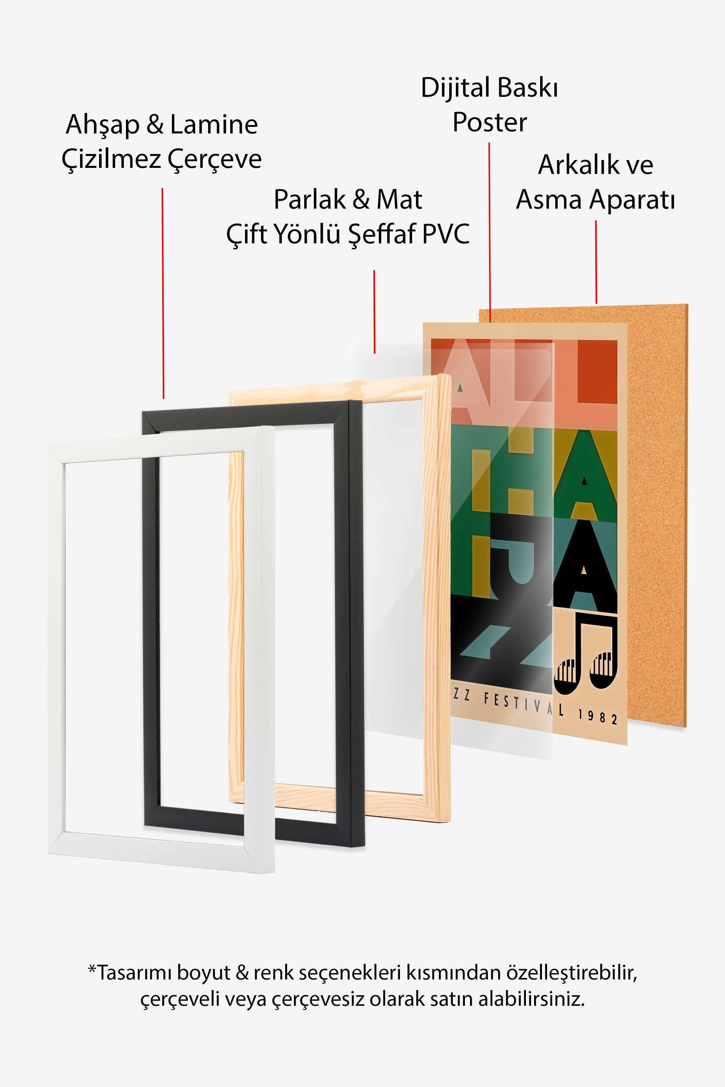 Siyah Çerçeveli Tablo, Jazz Festival, Comfort Serisi Poster ve  Duvar Tablosu, NO:108975