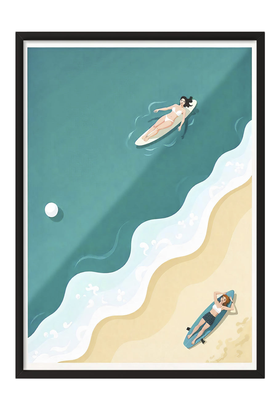 Plaj Keyfi Poster Poster – Siyah Çerçeveli Tablo