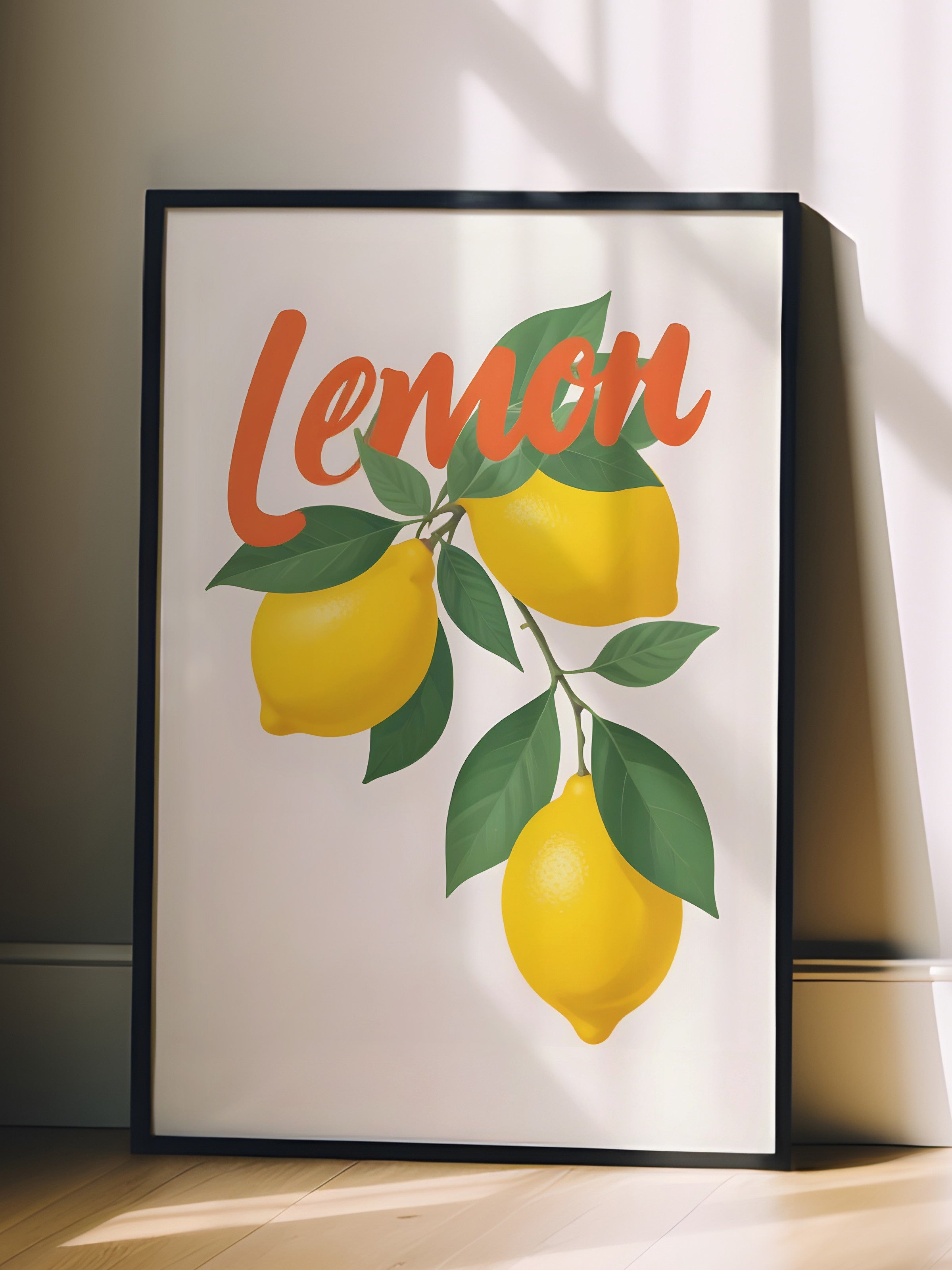 Siyah Çerçeveli Tablo, Lemon, Comfort Serisi Mutfak Duvar Tablosu, NO:109126