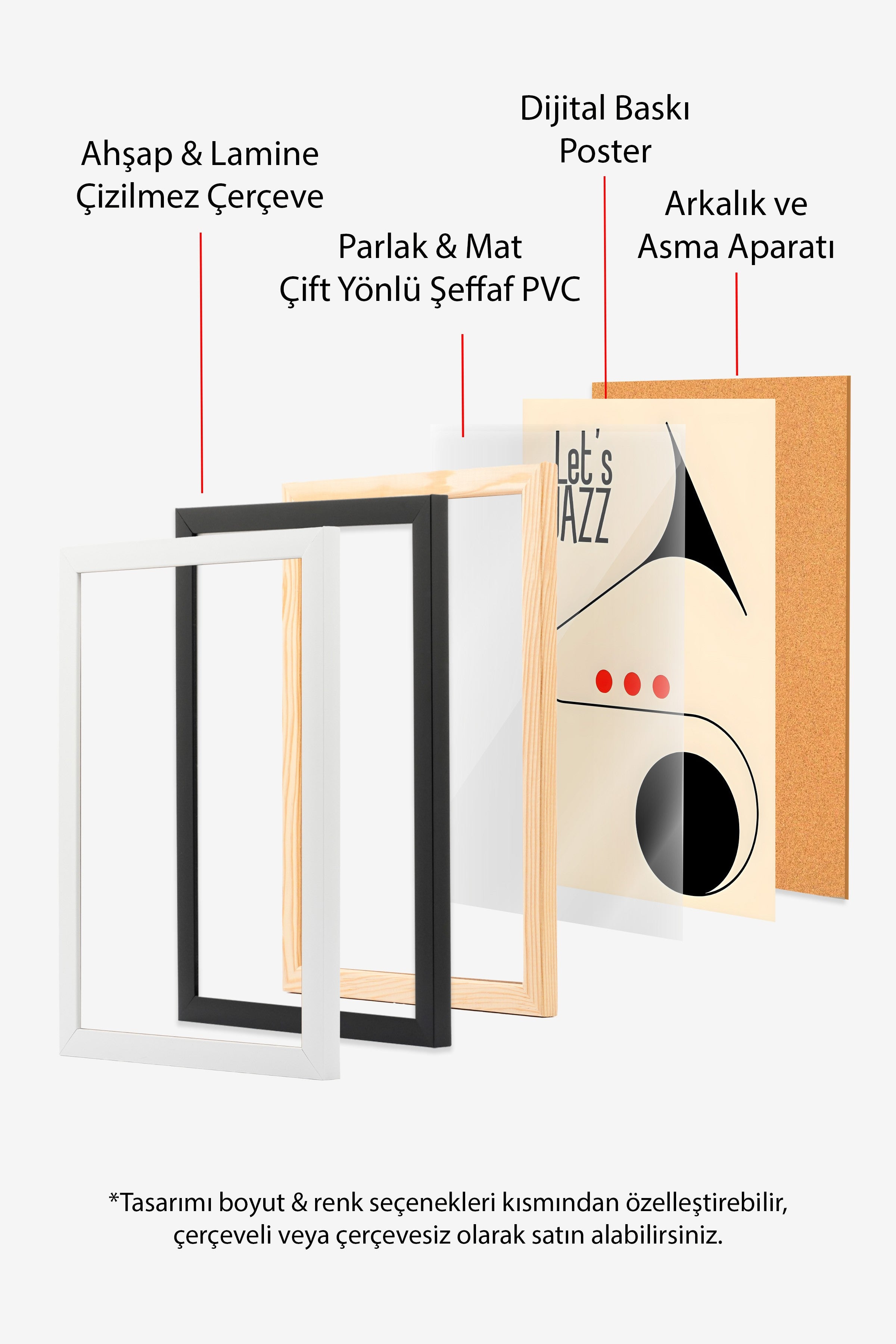 Siyah Çerçeveli Tablo, Let's Jazz - 2, Comfort Serisi Poster ve  Duvar Tablosu, NO:108970