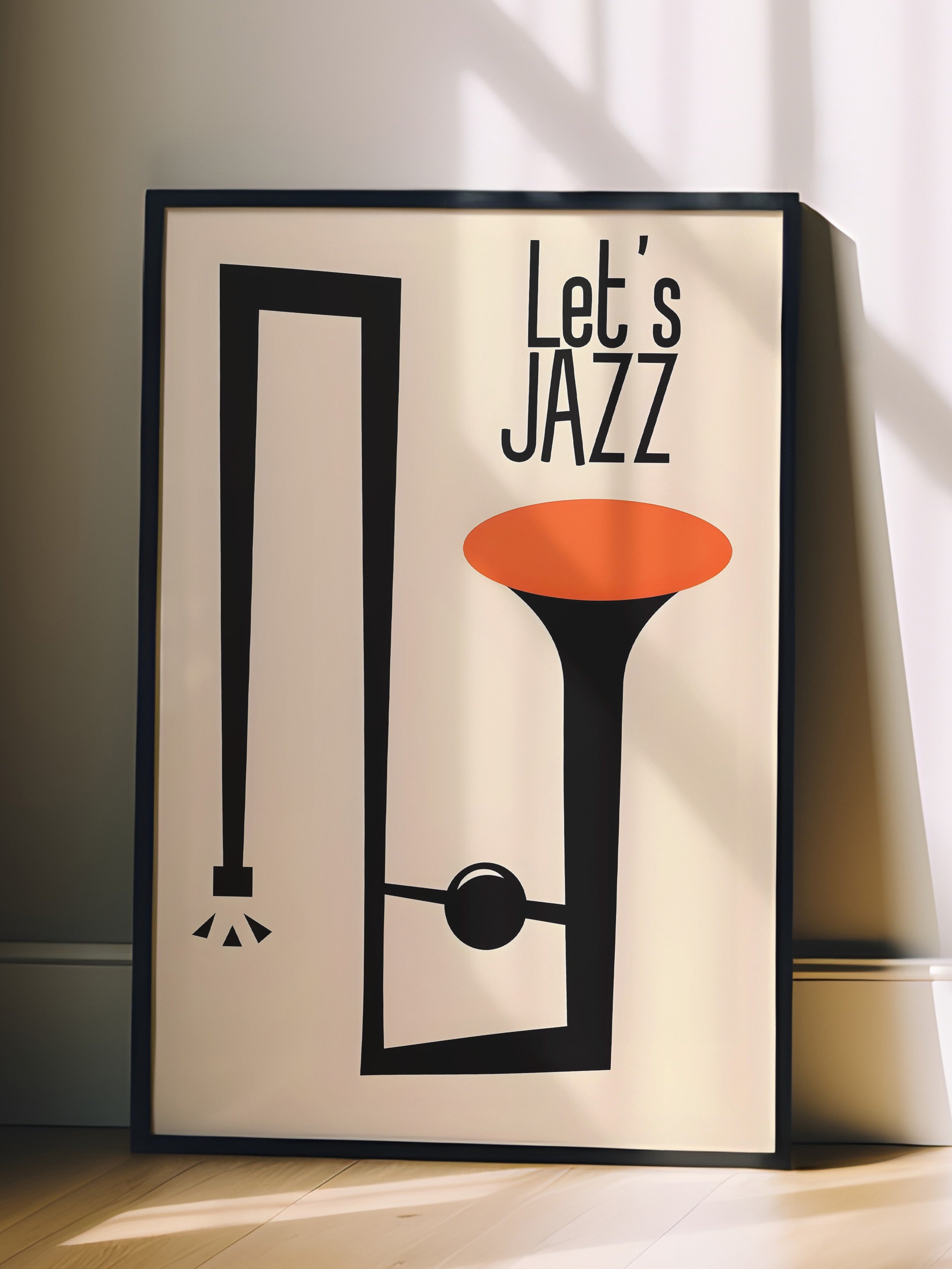 Siyah Çerçeveli Tablo, Let's Jazz - 3, Comfort Serisi Poster ve  Duvar Tablosu, NO:108971