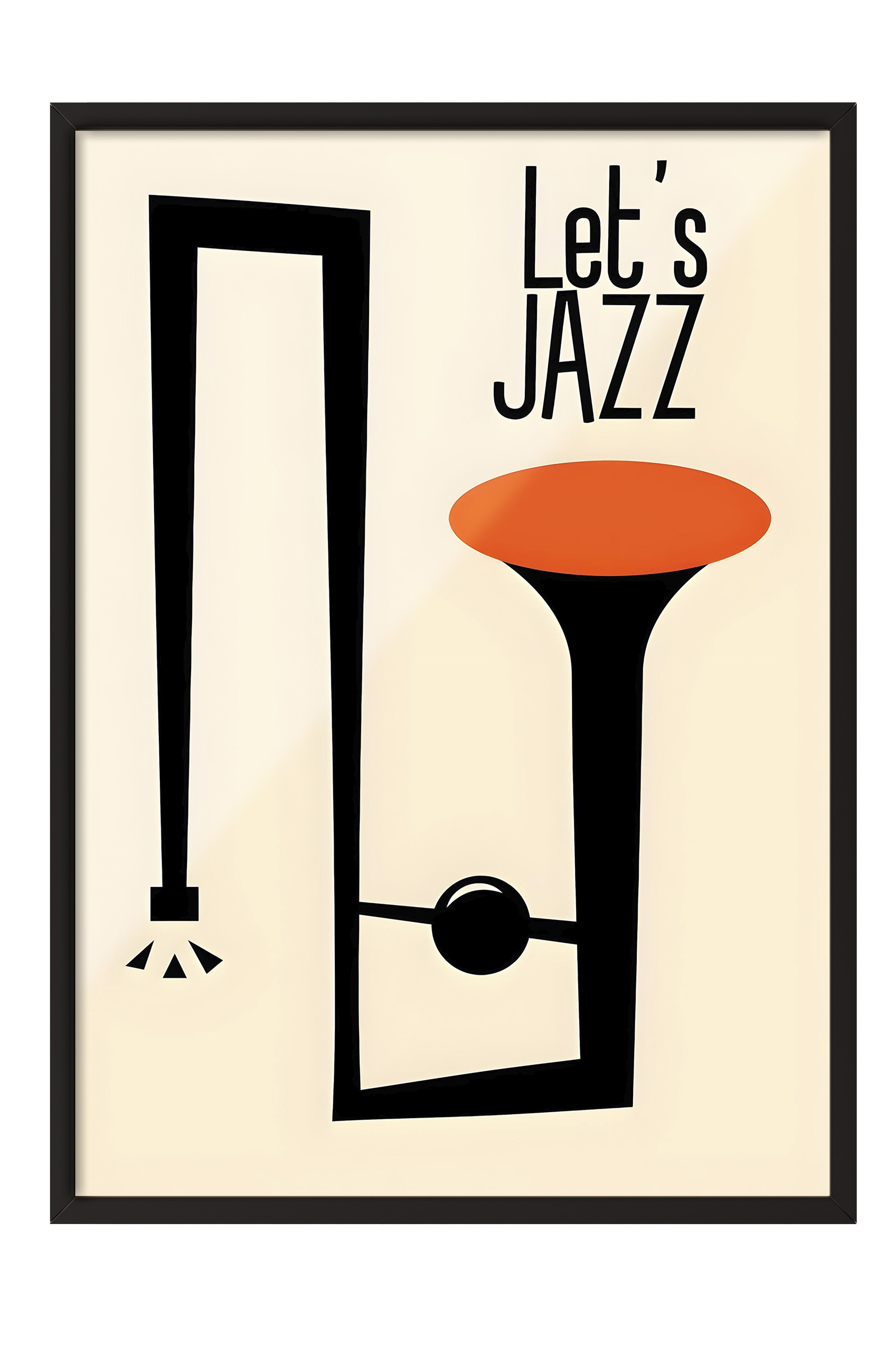 Siyah Çerçeveli Tablo, Let's Jazz - 3, Comfort Serisi Poster ve  Duvar Tablosu, NO:108971
