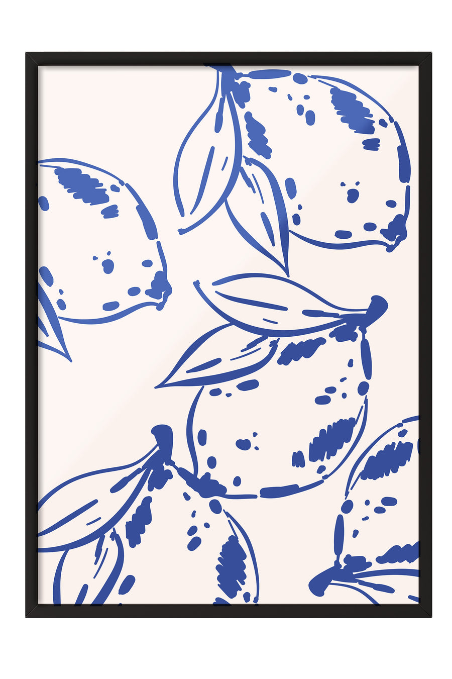 Limon Deseni Poster Poster – Siyah Çerçeveli Tablo
