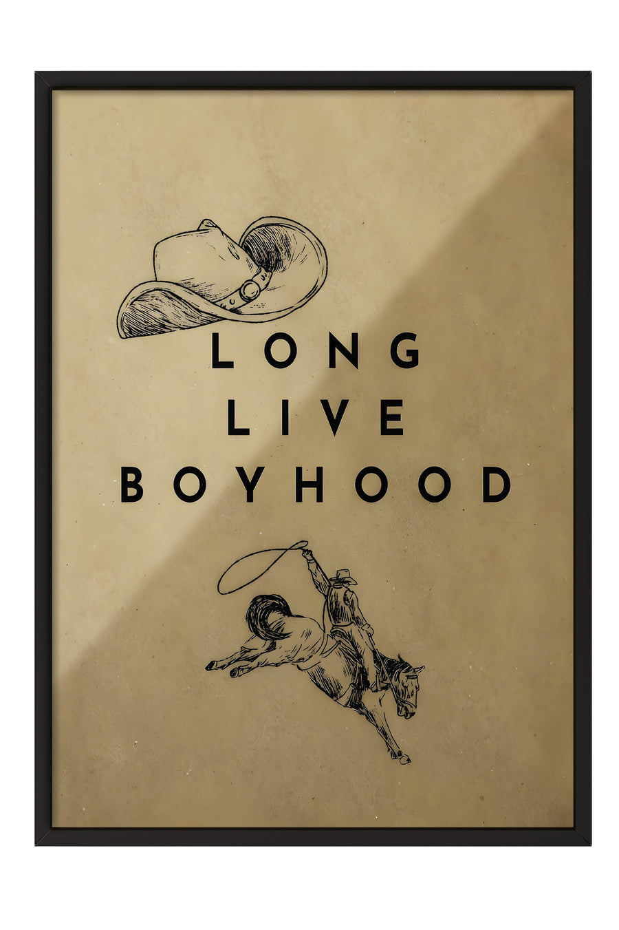 Siyah Çerçeveli Tablo, Long Live Boyhood, Comfort Serisi Poster ve Duvar Tablosu, NO:108958