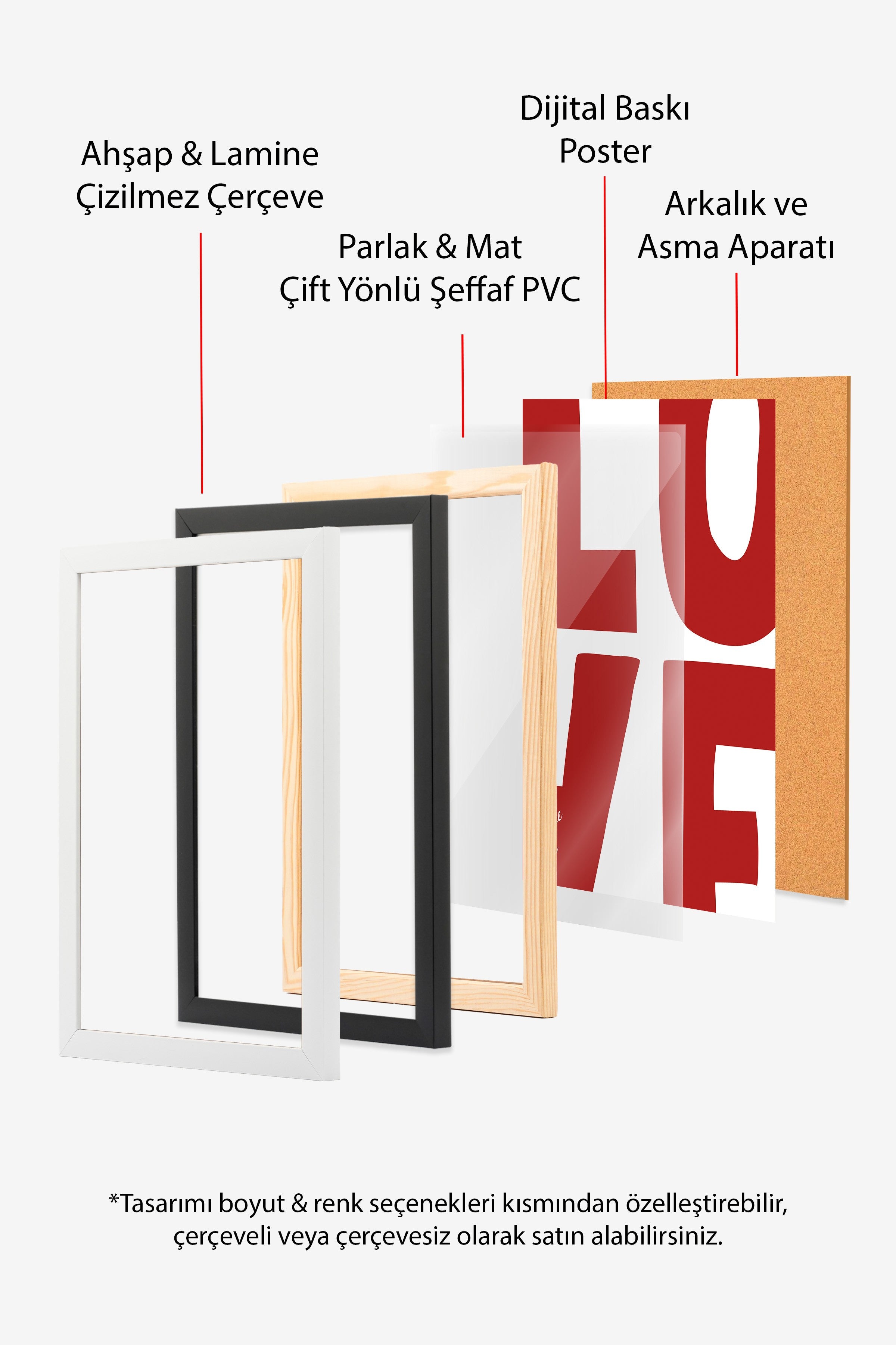 Siyah Çerçeveli Tablo, love, Comfort Serisi Poster ve Duvar Tablosu, NO:108924