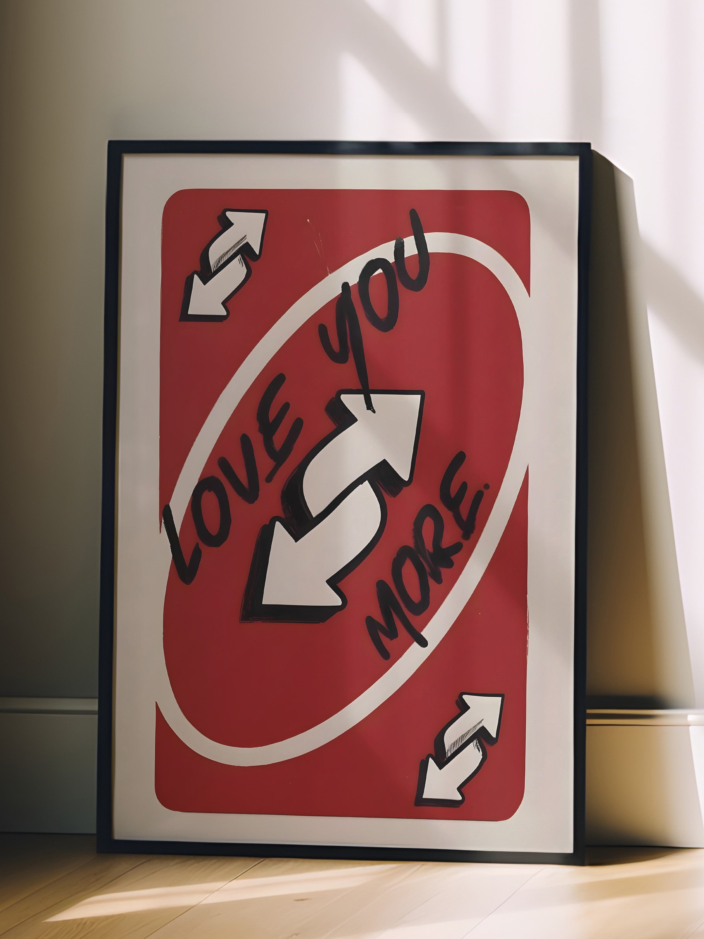 Siyah Çerçeveli Tablo, Love You More, Comfort Serisi Poster ve Duvar Tablosu, NO:108936