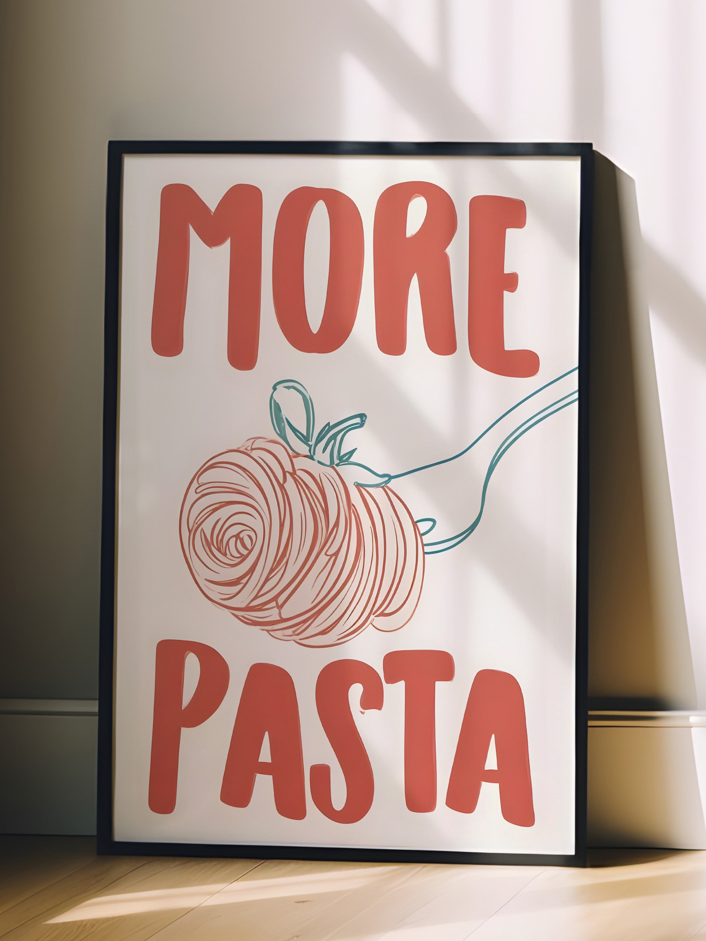 Siyah Çerçeveli Tablo, More Pasta, Comfort Serisi Mutfak Duvar Tablosu, NO:109075