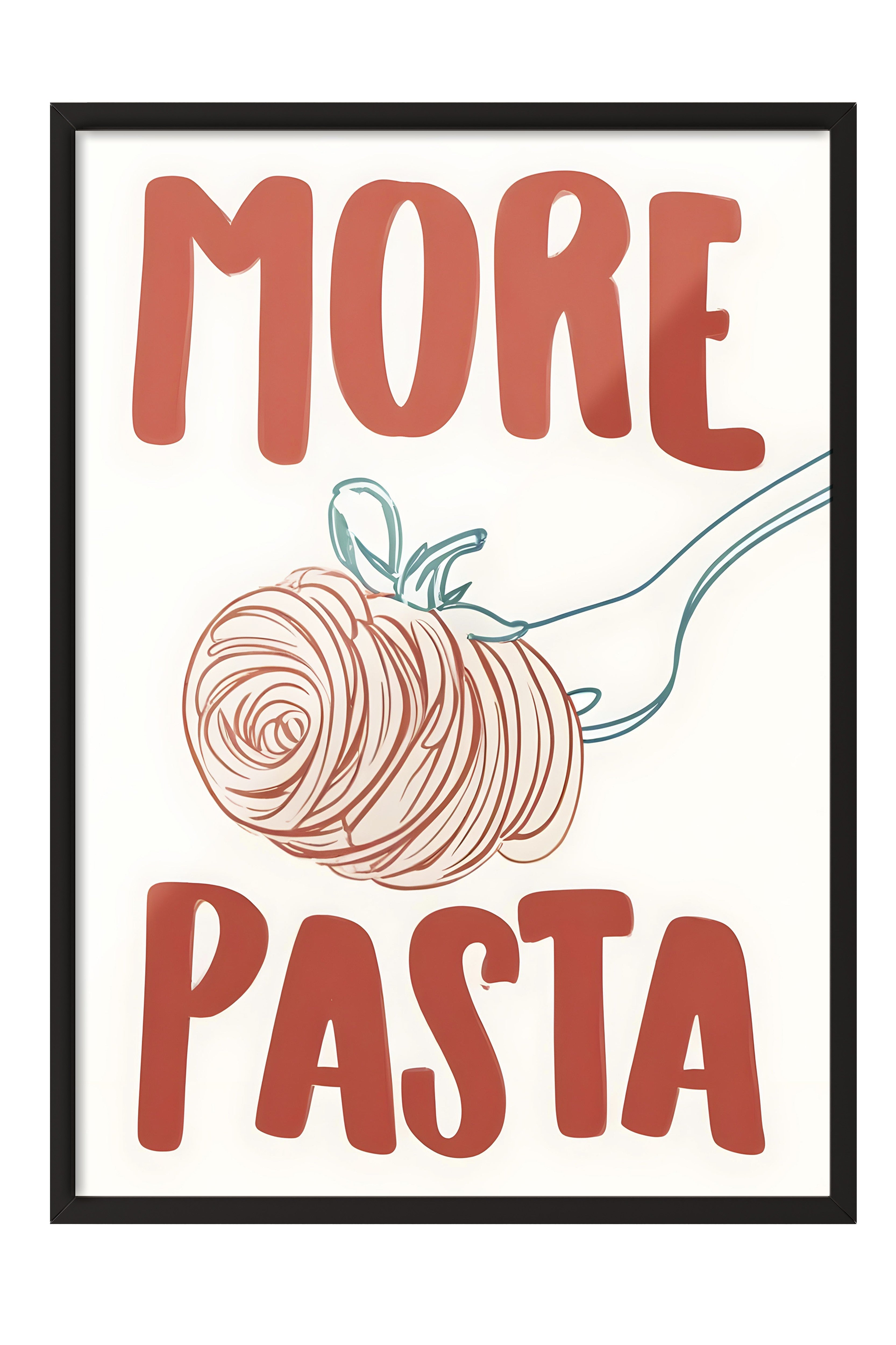 Siyah Çerçeveli Tablo, More Pasta, Comfort Serisi Mutfak Duvar Tablosu, NO:109075