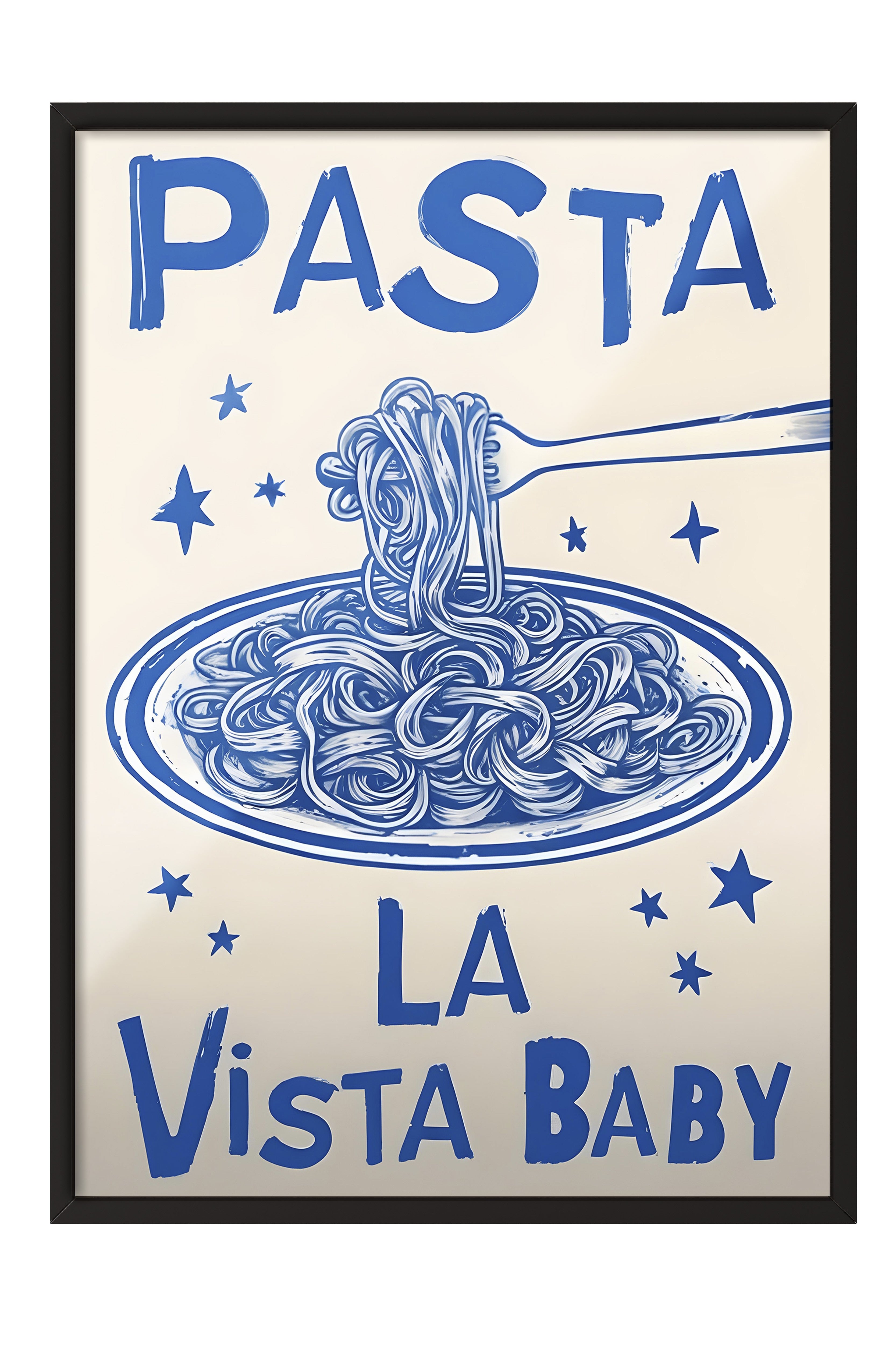 Siyah Çerçeveli Tablo, Pasta La Vista Baby, Comfort Serisi Mutfak Duvar Tablosu, NO:109117