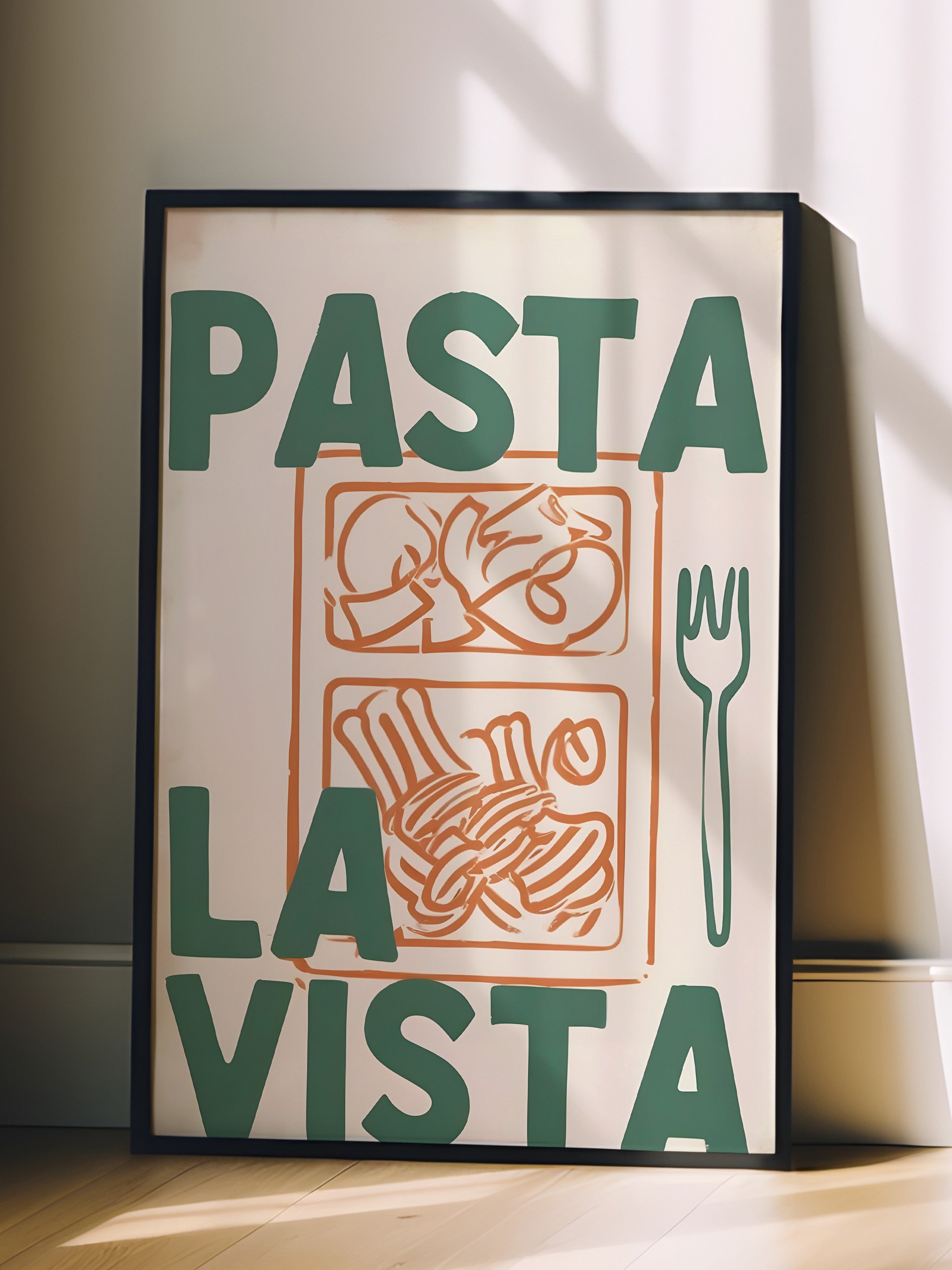 Siyah Çerçeveli Tablo, Pasta La Vista, Comfort Serisi Mutfak Duvar Tablosu, NO:109152