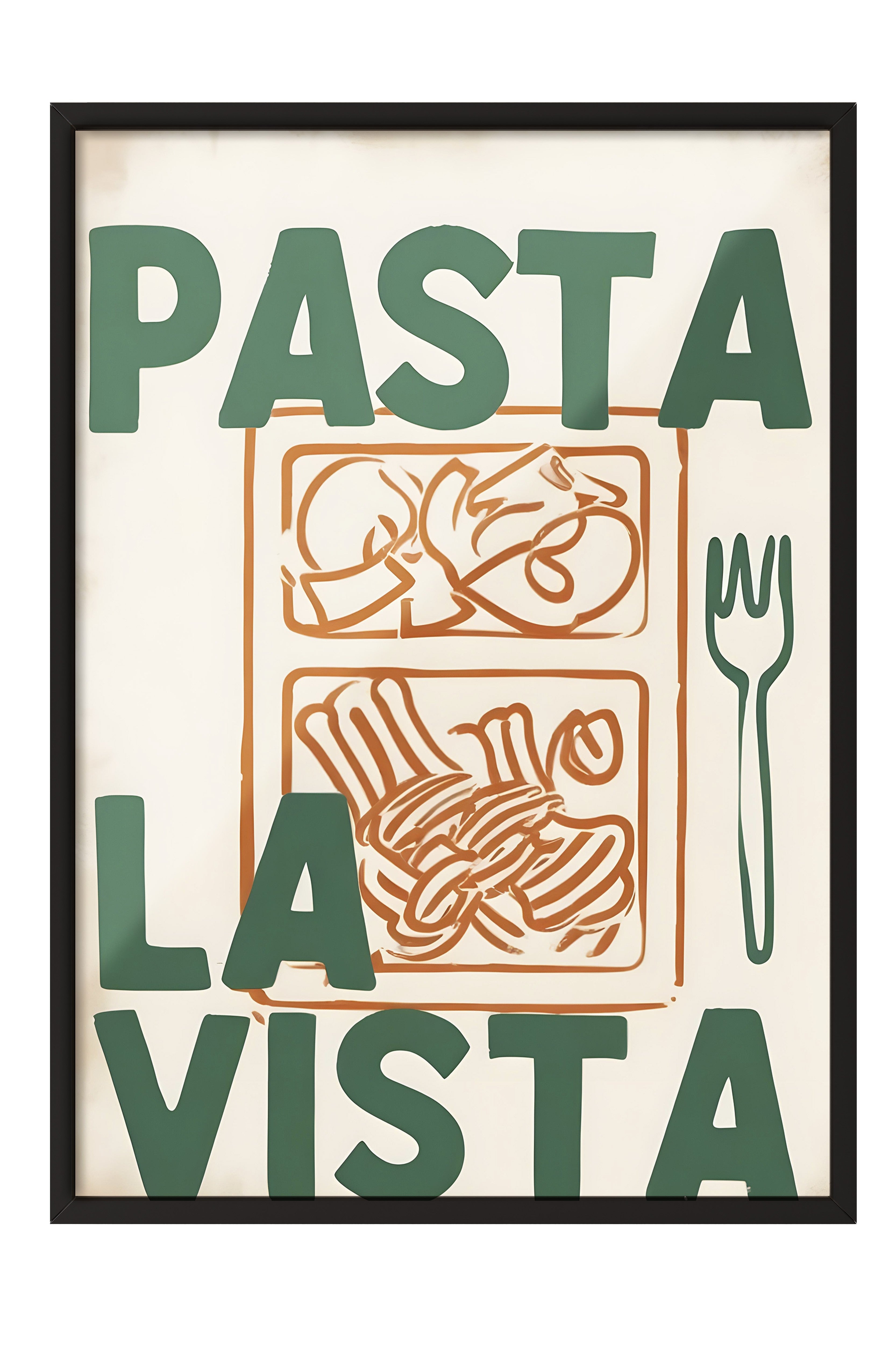 Siyah Çerçeveli Tablo, Pasta La Vista, Comfort Serisi Mutfak Duvar Tablosu, NO:109152
