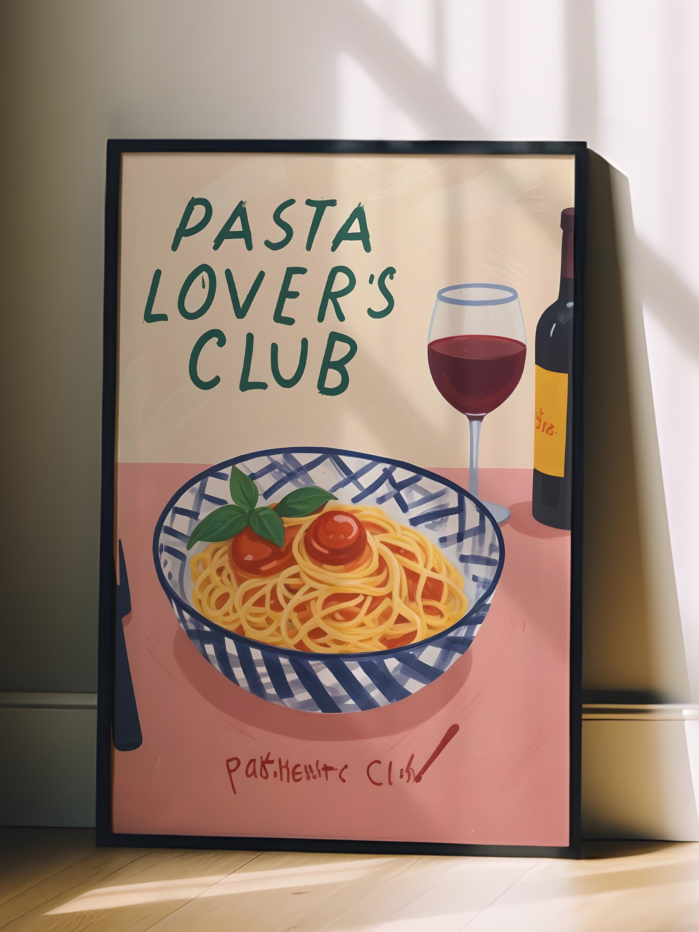 Siyah Çerçeveli Tablo, Pasta Lovers Club, Comfort Serisi Mutfak Duvar Tablosu, NO:109092