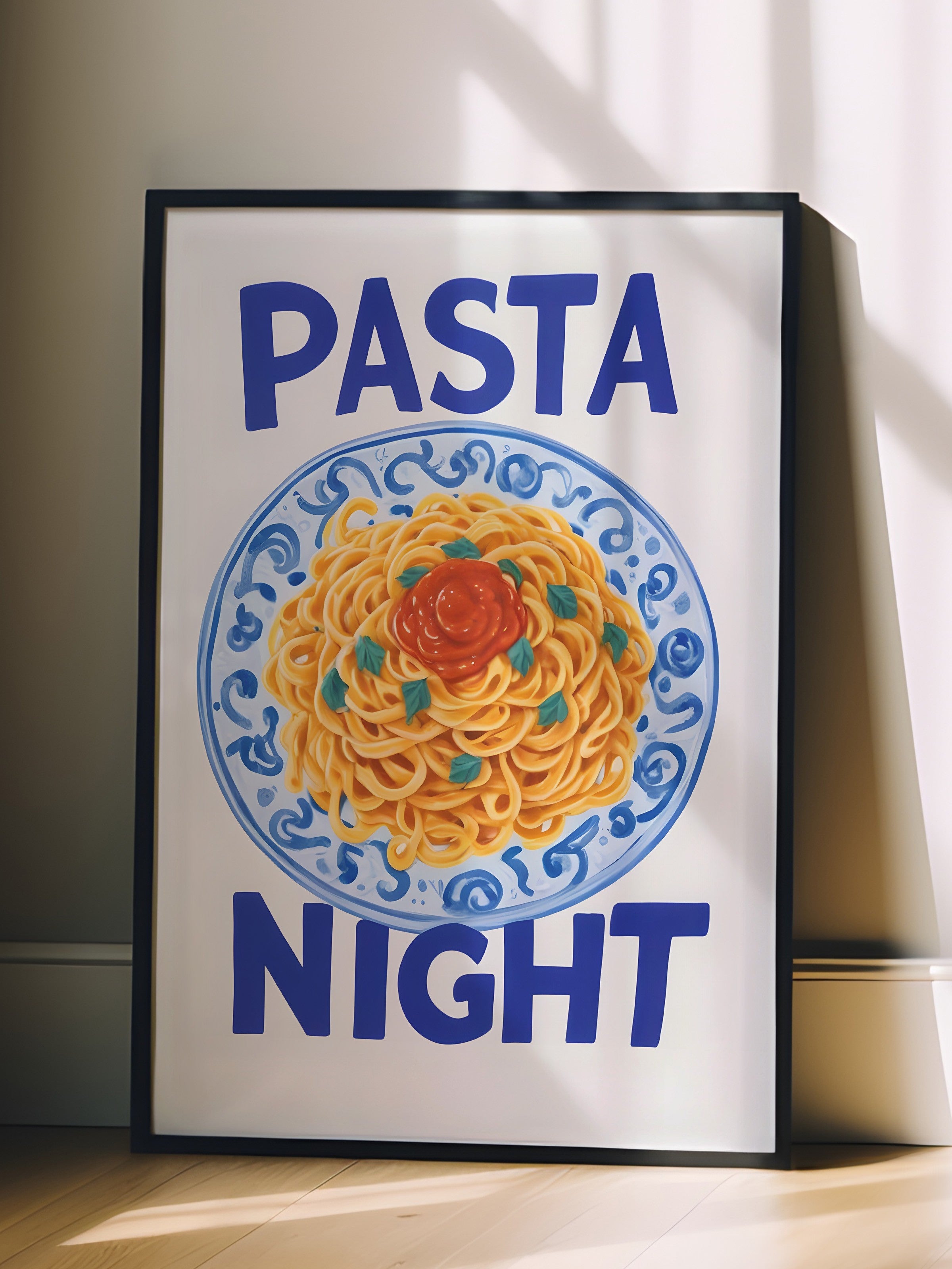 Siyah Çerçeveli Tablo, Pasta Night, Comfort Serisi Mutfak Duvar Tablosu, NO:109082