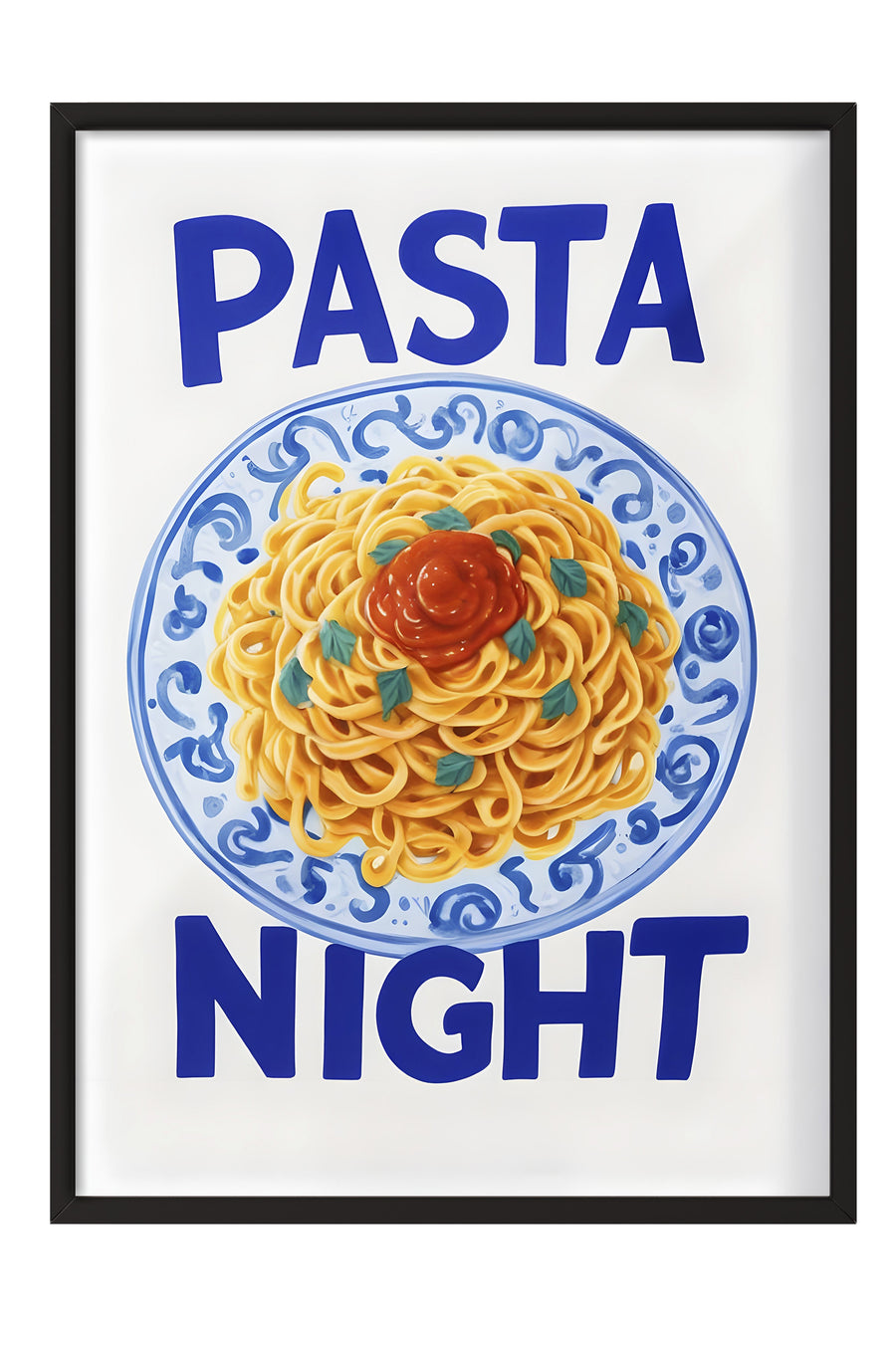 PASTA NIGHT Poster – Siyah Çerçeveli Tablo