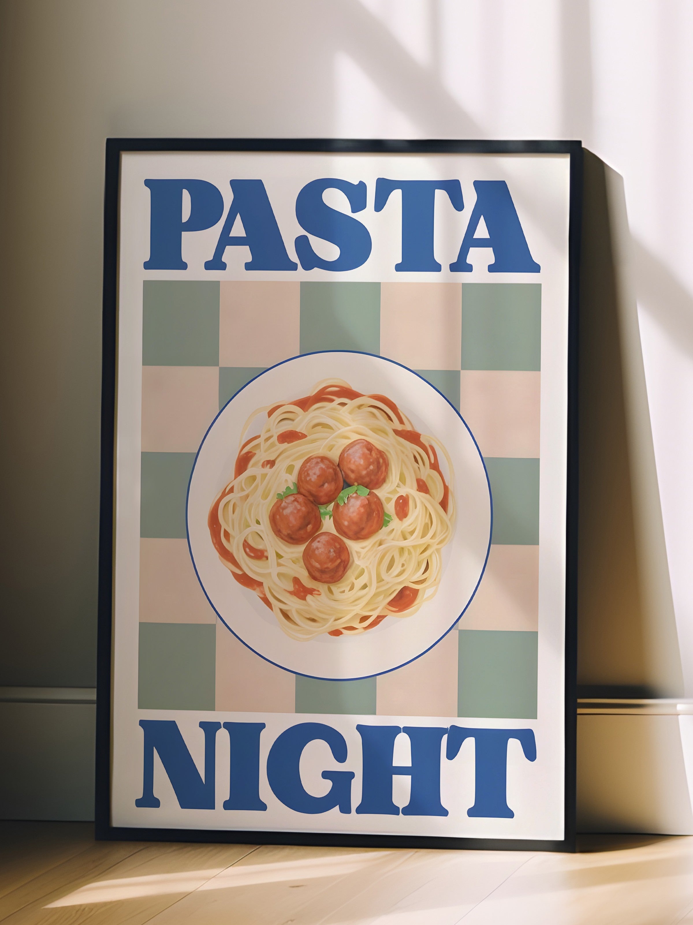 Siyah Çerçeveli Tablo, Pasta Night, Comfort Serisi Mutfak Duvar Tablosu, NO:109091