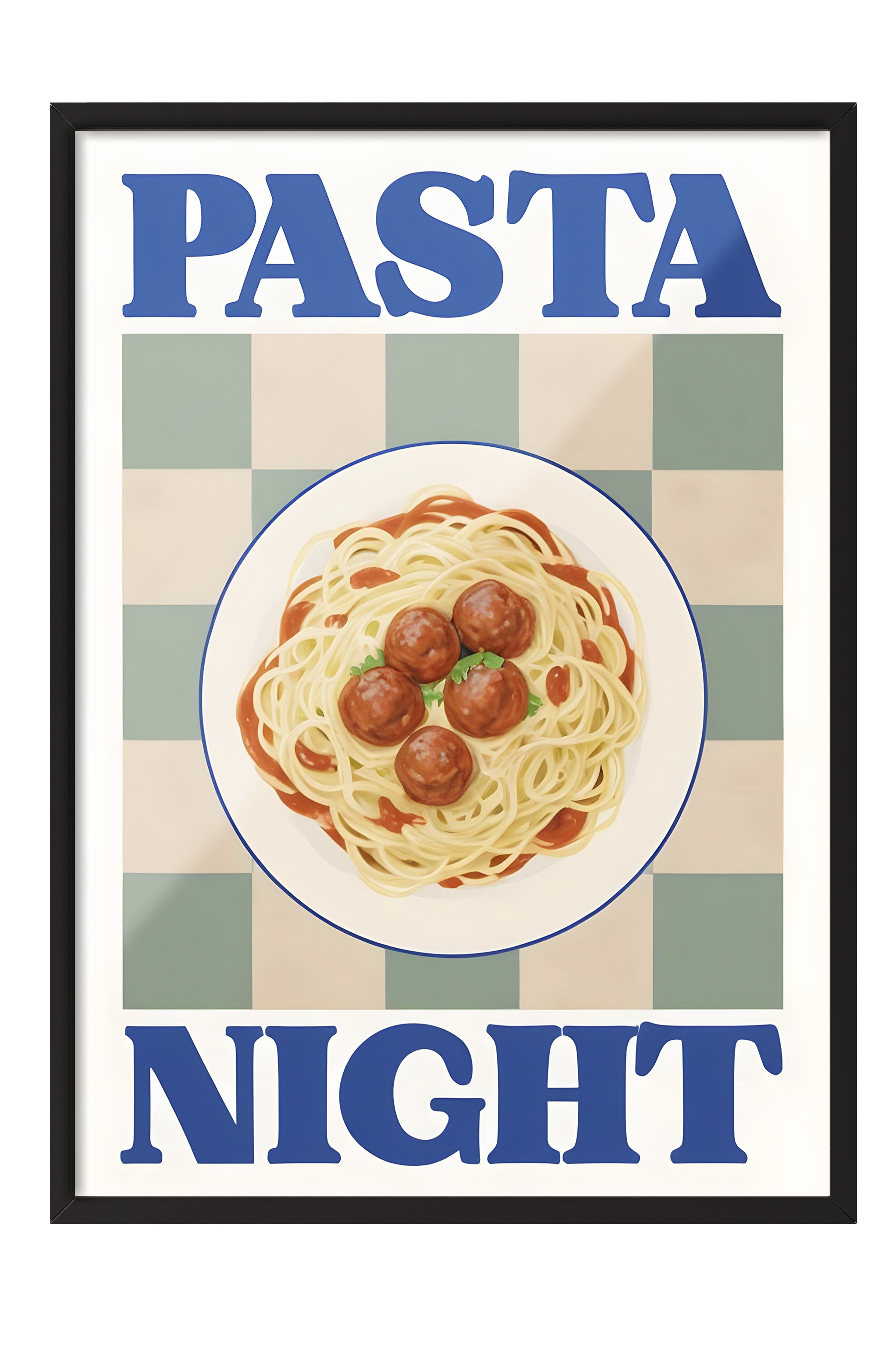 Siyah Çerçeveli Tablo, Pasta Night, Comfort Serisi Mutfak Duvar Tablosu, NO:109091