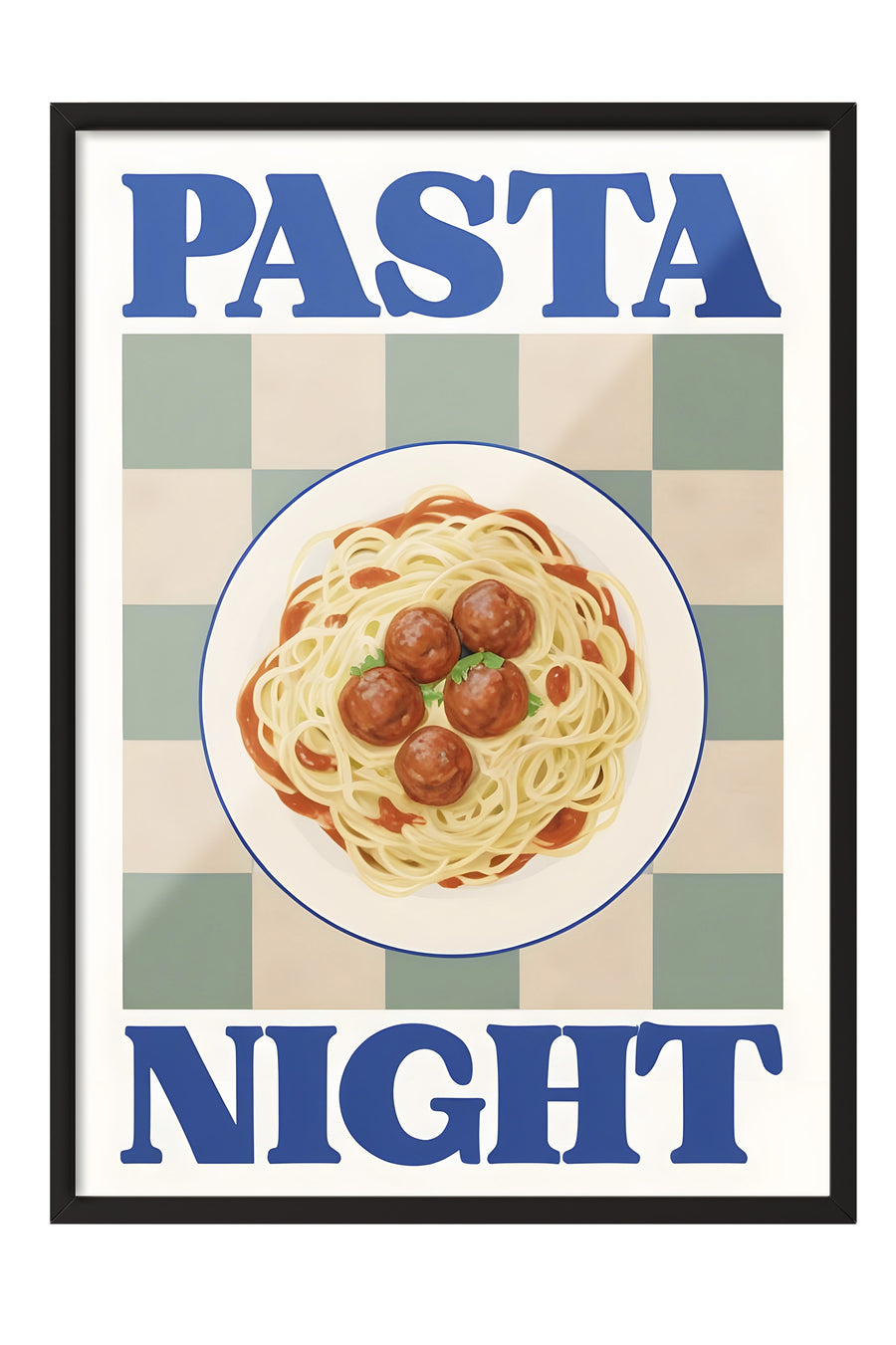 Siyah Çerçeveli Tablo, Pasta Night, Comfort Serisi Mutfak Duvar Tablosu, NO:109091