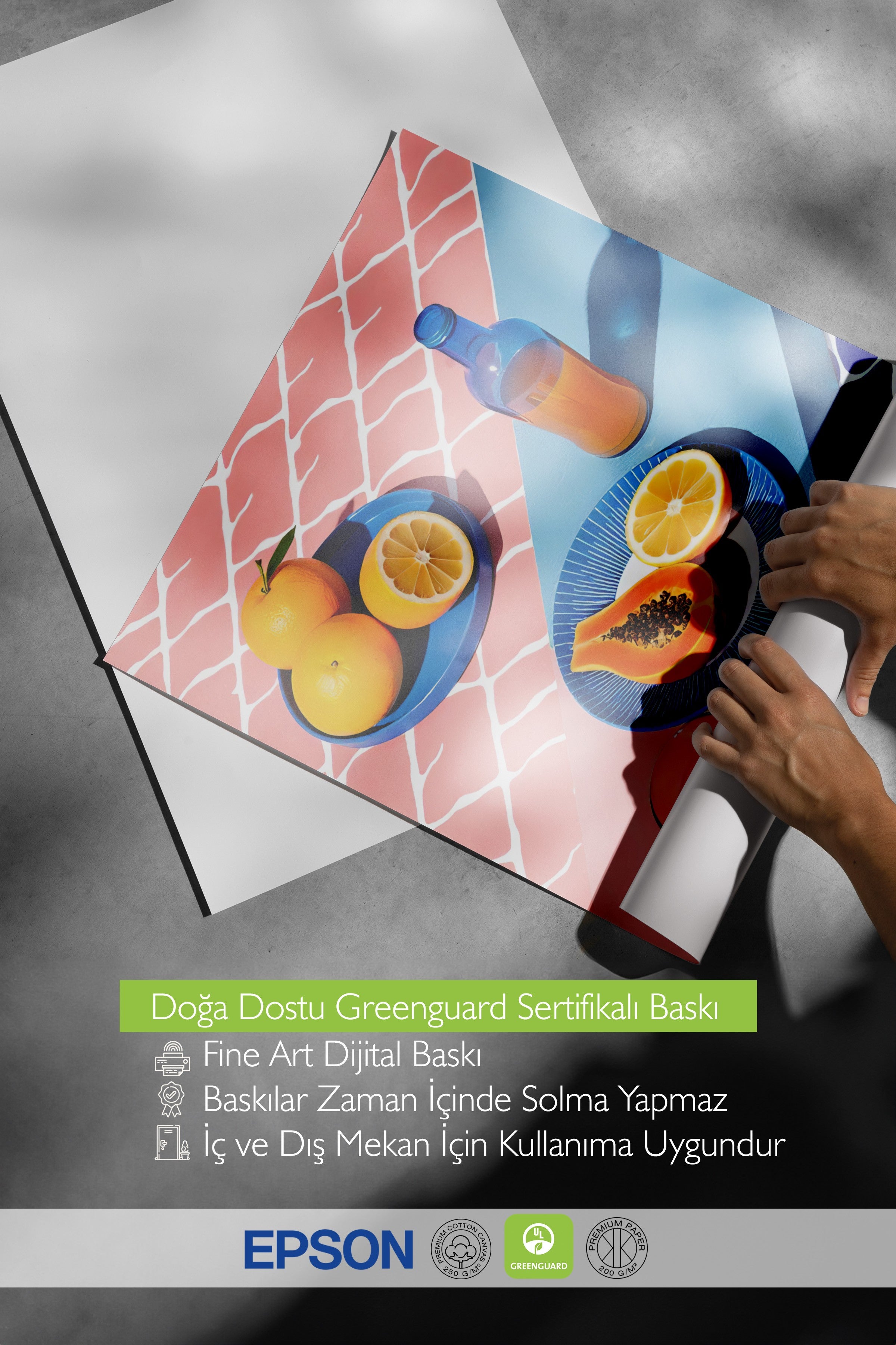Siyah Çerçeveli Tablo, Portakallar ve Limonlar, İllüstrasyon, Maximalist, Pembe Renk Poster, 2025 Yaz Seçkisi, NO:109787