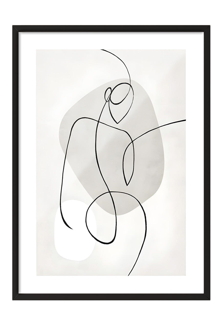 Minimalist Çizgiler Poster – Siyah Çerçeveli Tablo