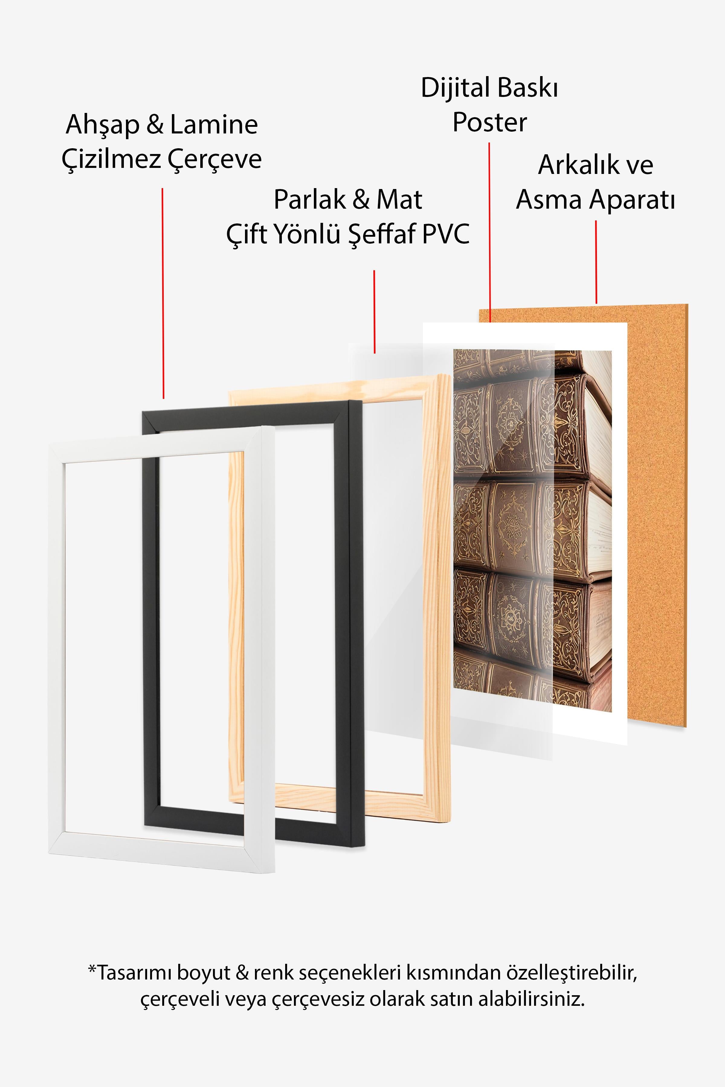 Siyah Çerçeveli Tablo, Poster ve Çerçeve Seti, Arts Botaniques Comfort Serisi NO:108580