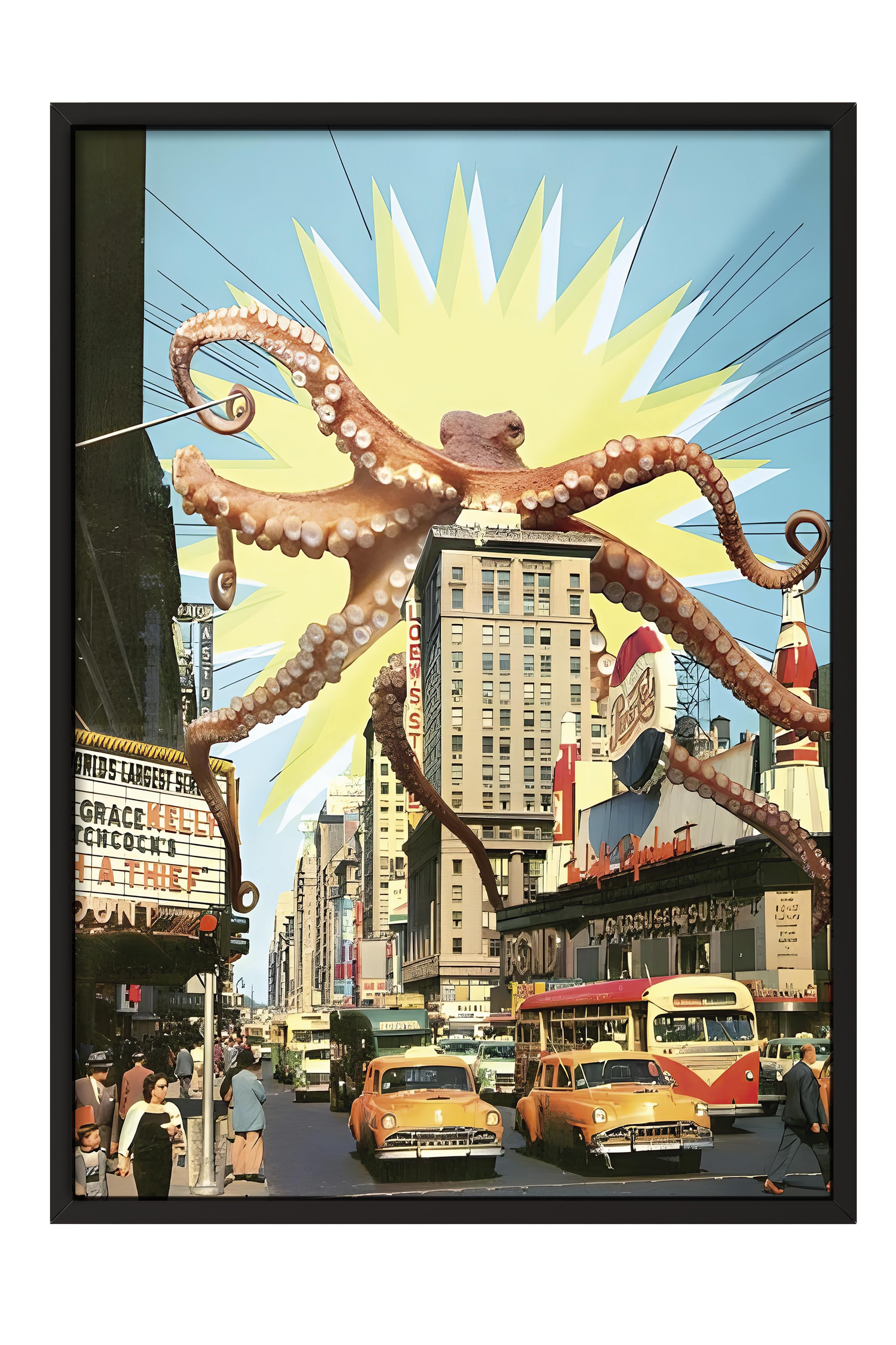 Siyah Çerçeveli Tablo, Poster ve Çerçeve Seti, Attack of the Octopus Comfort Serisi NO:108732