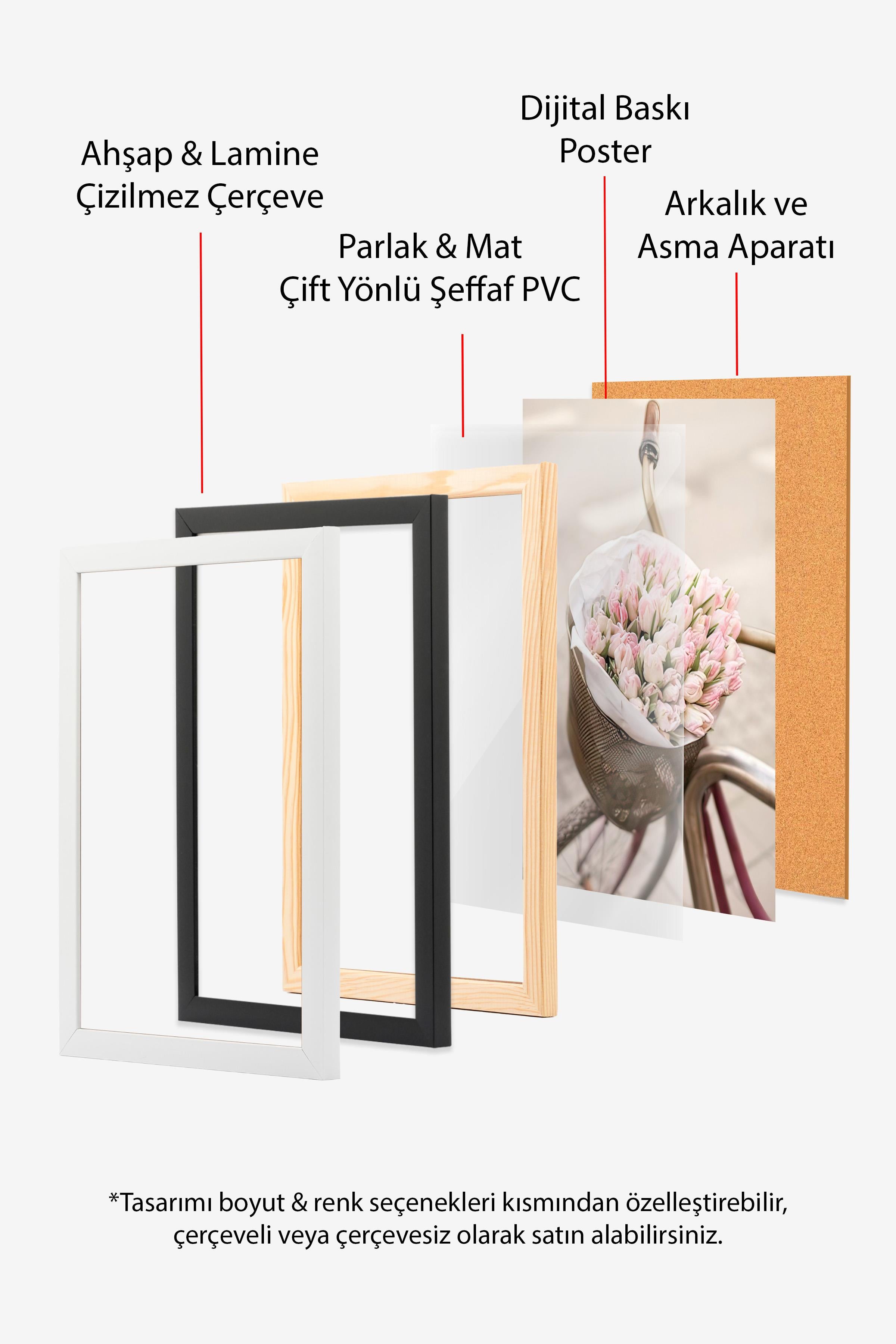 Siyah Çerçeveli Tablo, Çerçeveli Yılbaşı Poster, Yılbaşı Dekoru,Ball of Joy Comfort Serisi NO:108675