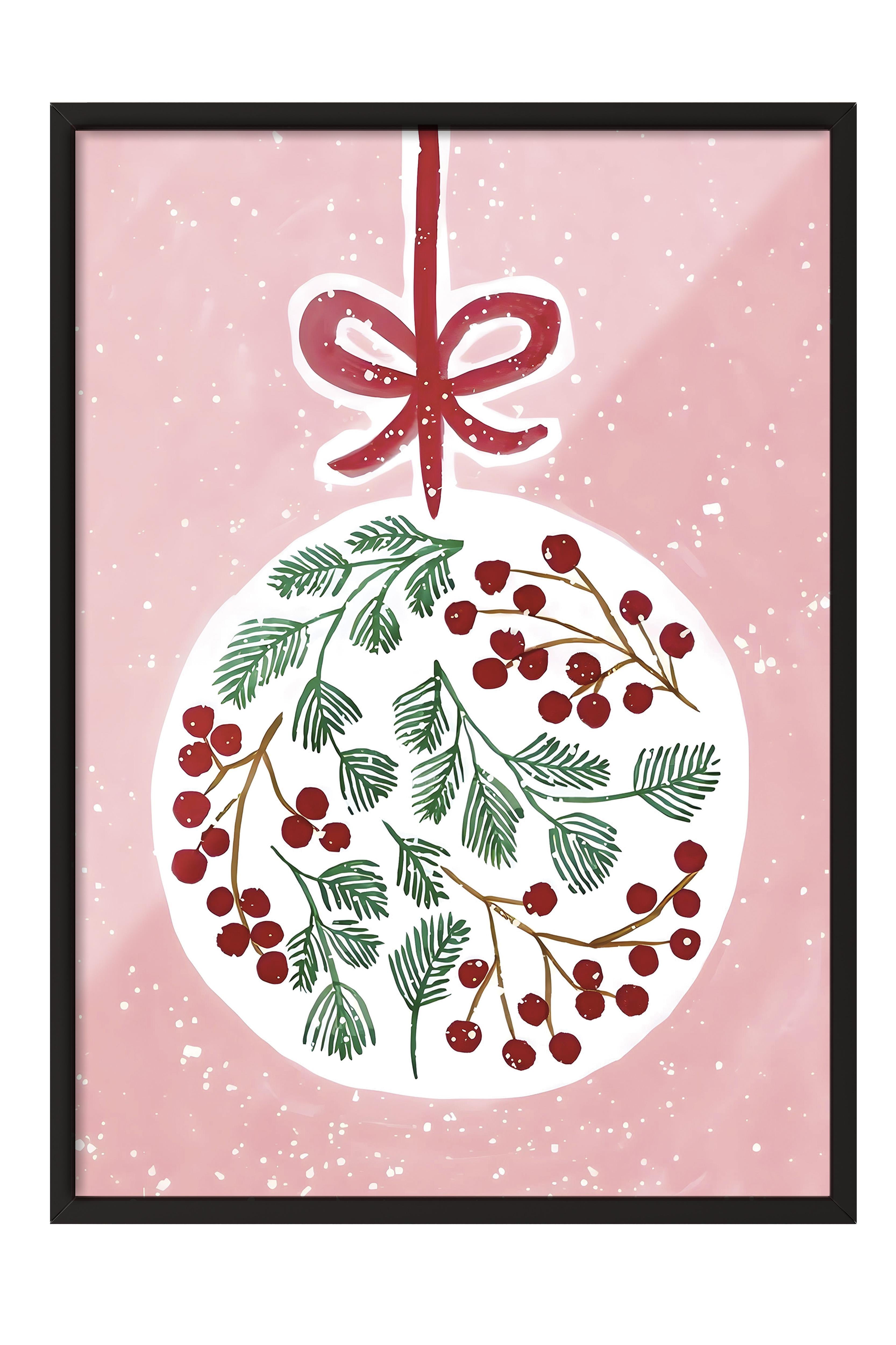 Siyah Çerçeveli Tablo, Çerçeveli Yılbaşı Poster, Yılbaşı Dekoru,Ball of Joy Comfort Serisi NO:108675