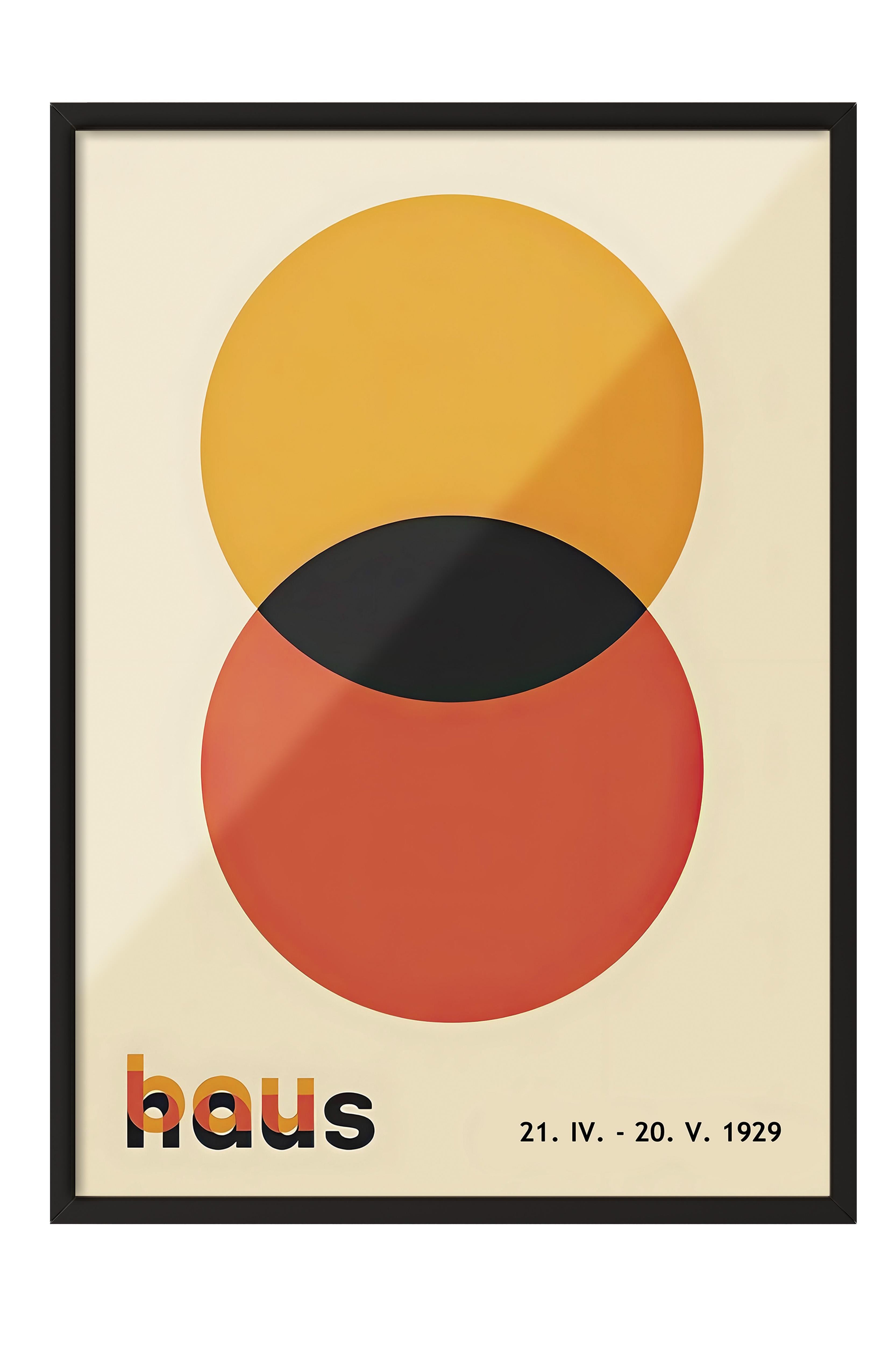 Siyah Çerçeveli Tablo, Poster ve Çerçeve Seti, Bauhaus Circles Comfort Serisi NO:108613