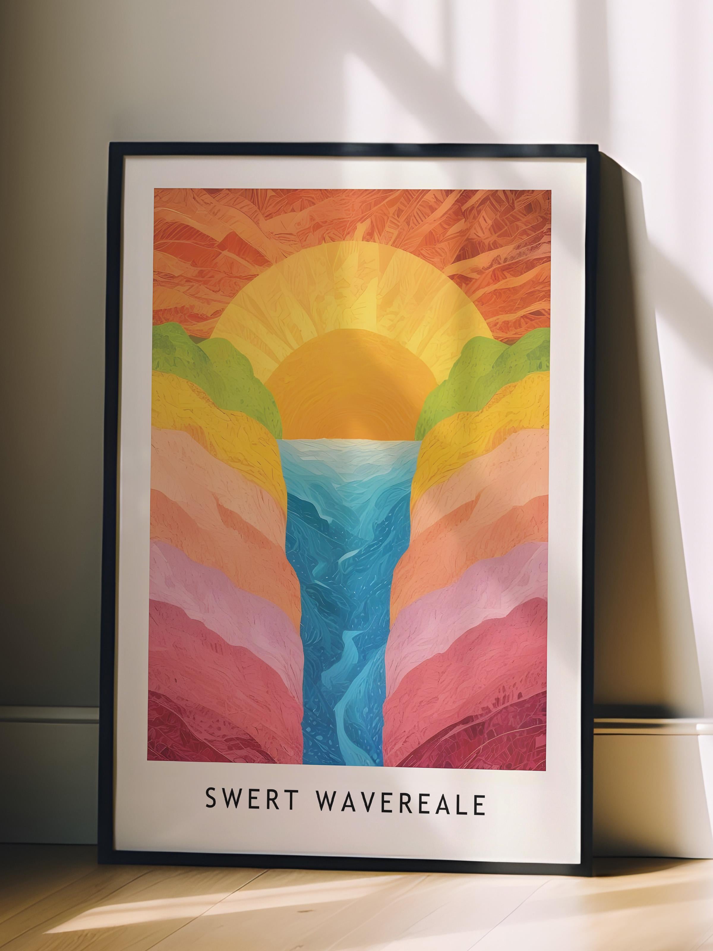 Siyah Çerçeveli Tablo, Poster ve Çerçeve Seti, Candy Garden - Sweet Waterfall Comfort Serisi NO:108615