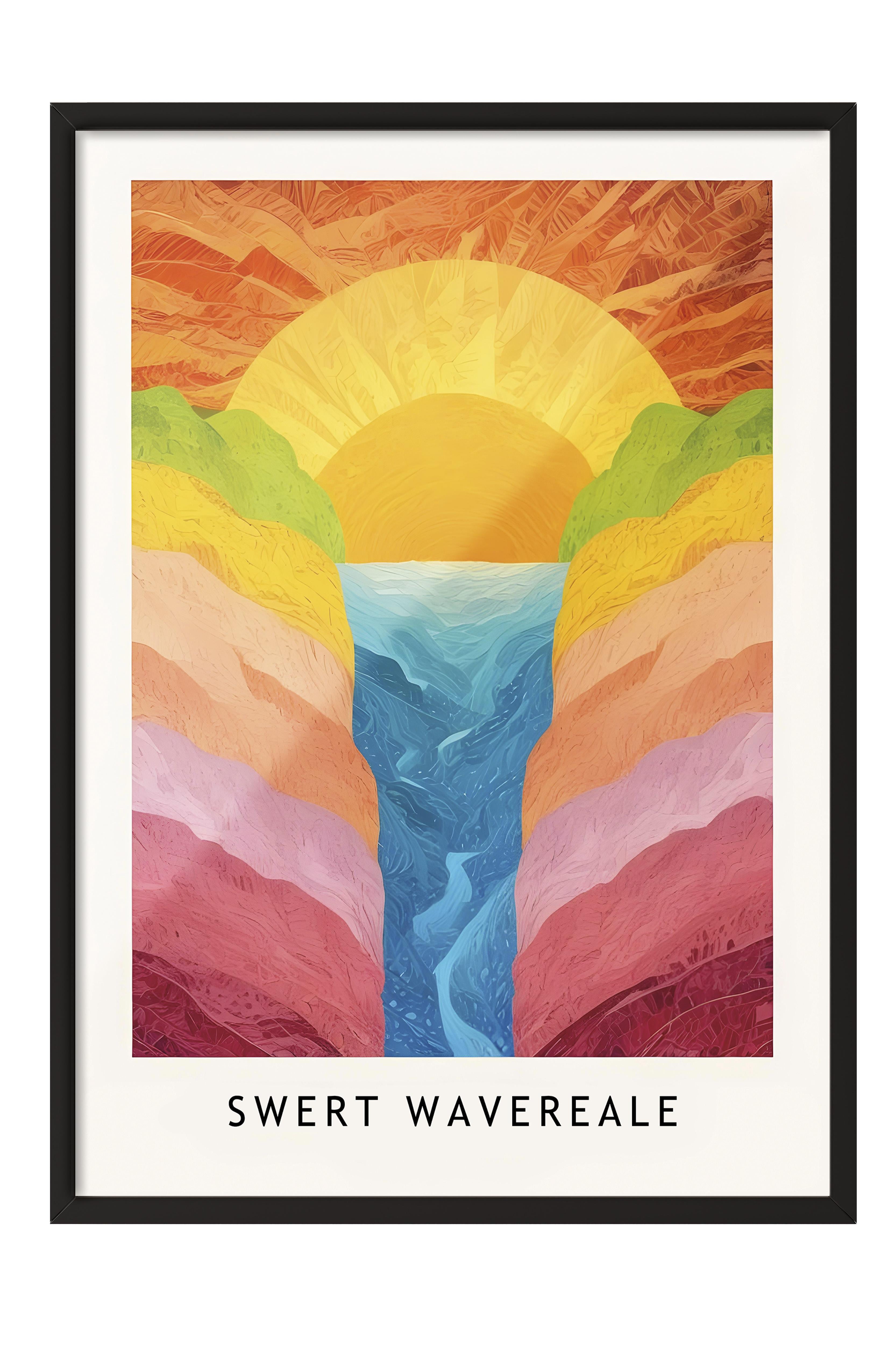 Siyah Çerçeveli Tablo, Poster ve Çerçeve Seti, Candy Garden - Sweet Waterfall Comfort Serisi NO:108615