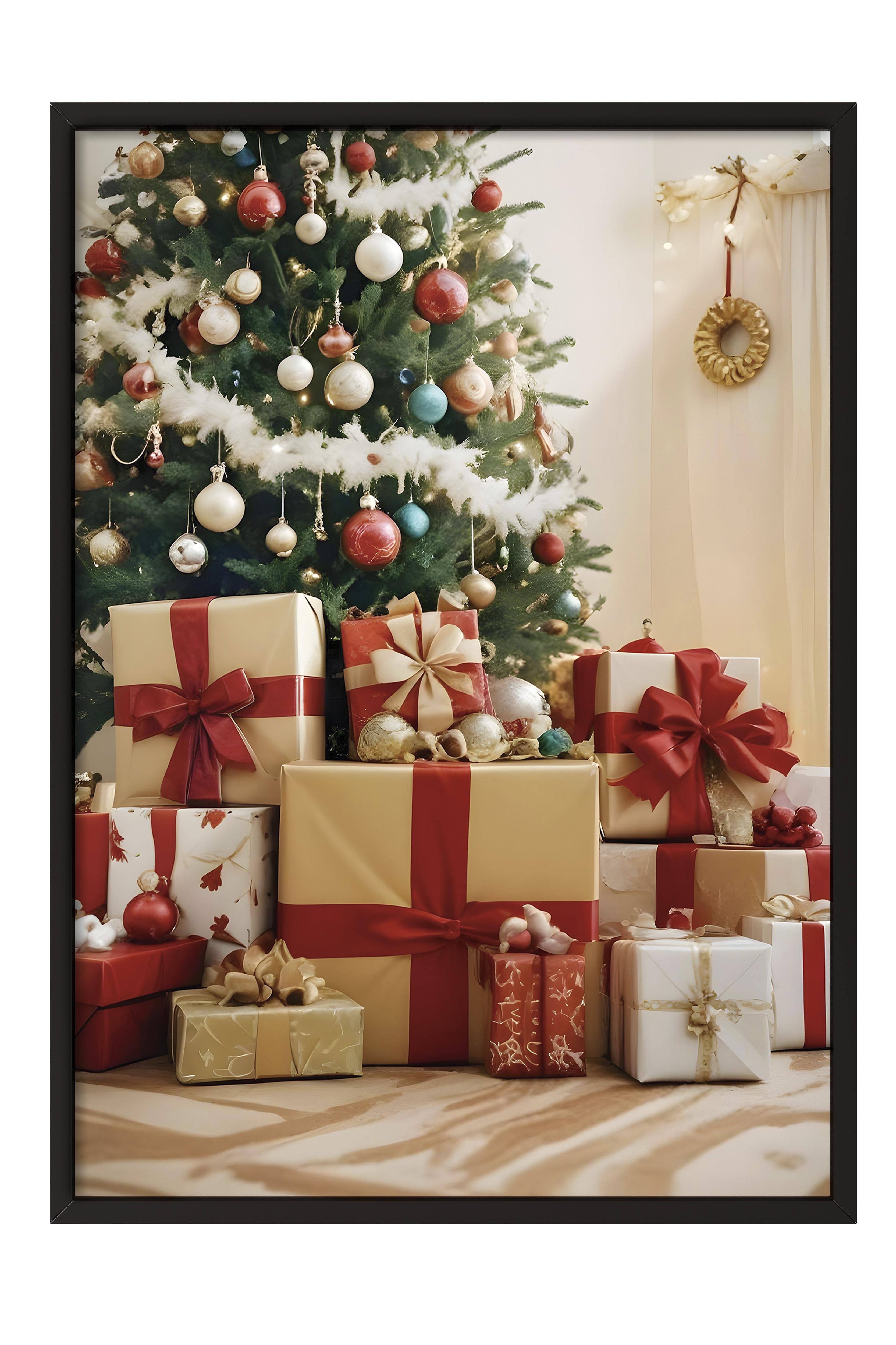 Siyah Çerçeveli Tablo, Yılbaşı Poster, Yılbaşı Dekoru,Christmas Gifts Comfort Serisi NO:108648