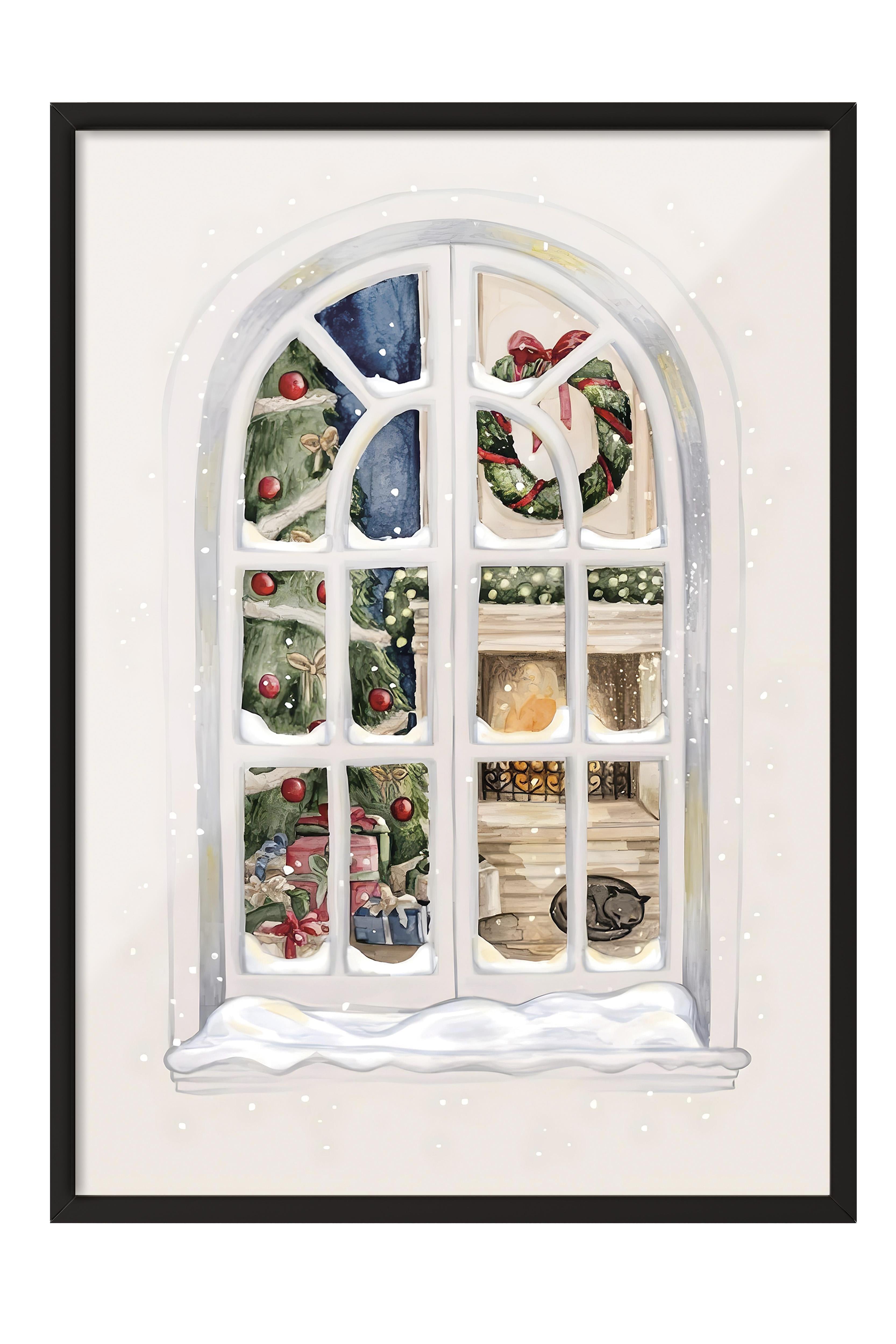 Siyah Çerçeveli Tablo, Yılbaşı Poster, Yılbaşı Dekoru,Christmas Inside Comfort Serisi NO:108659