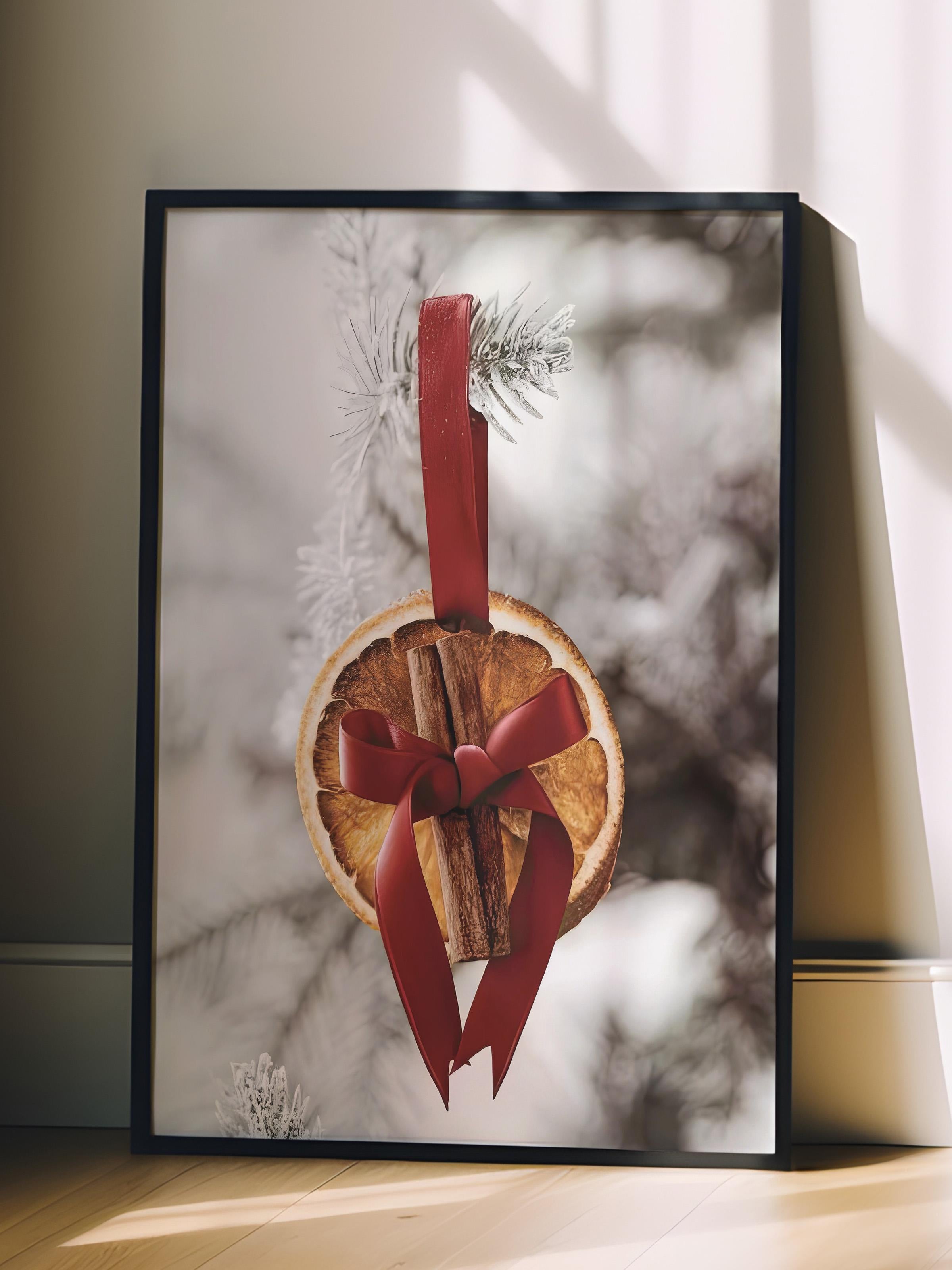Siyah Çerçeveli Tablo, Yılbaşı Poster, Yılbaşı Dekoru,Christmas Orange Comfort Serisi NO:108670