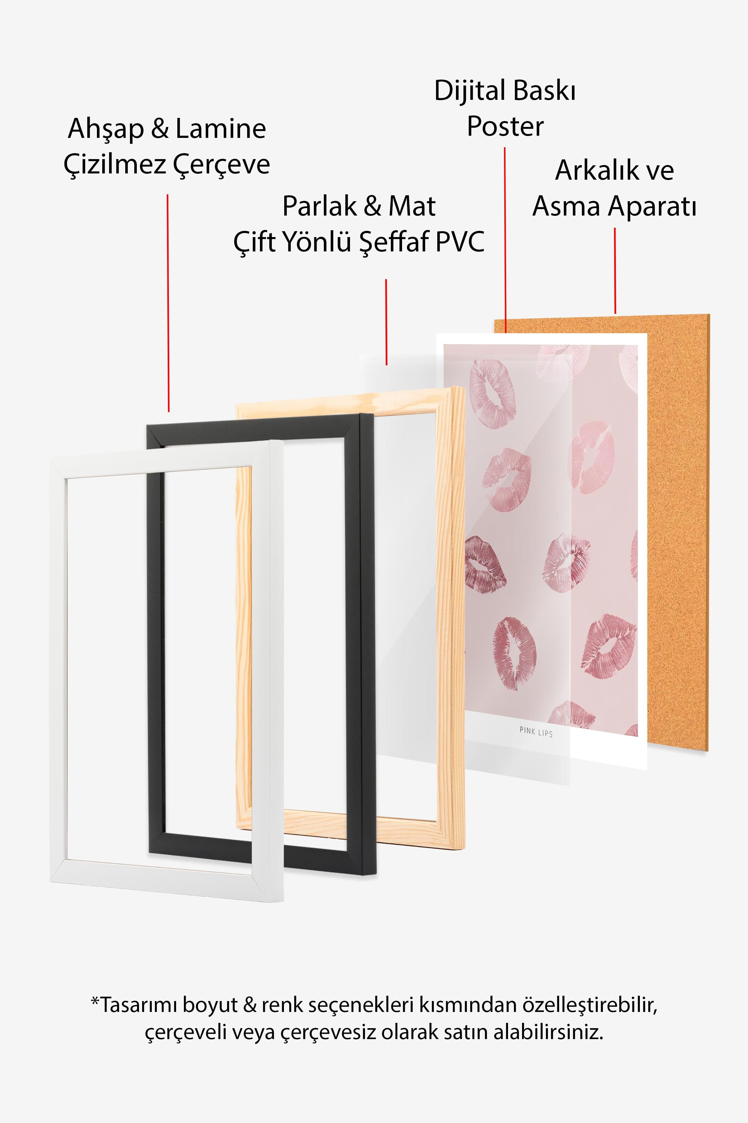 Siyah Çerçeveli Tablo, Yılbaşı Poster, Yılbaşı Dekoru,Christmas Orange Comfort Serisi NO:108670