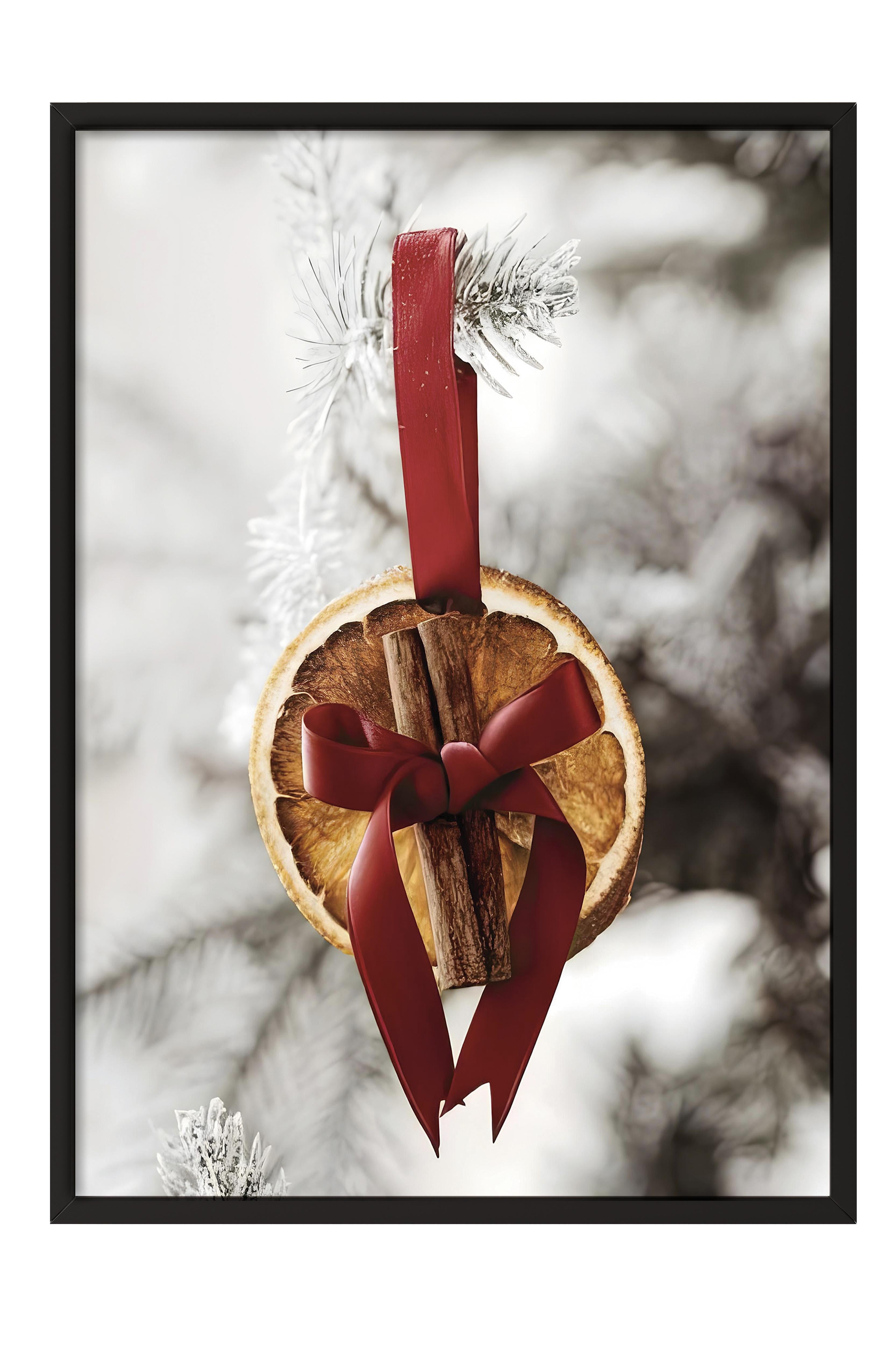Siyah Çerçeveli Tablo, Yılbaşı Poster, Yılbaşı Dekoru,Christmas Orange Comfort Serisi NO:108670