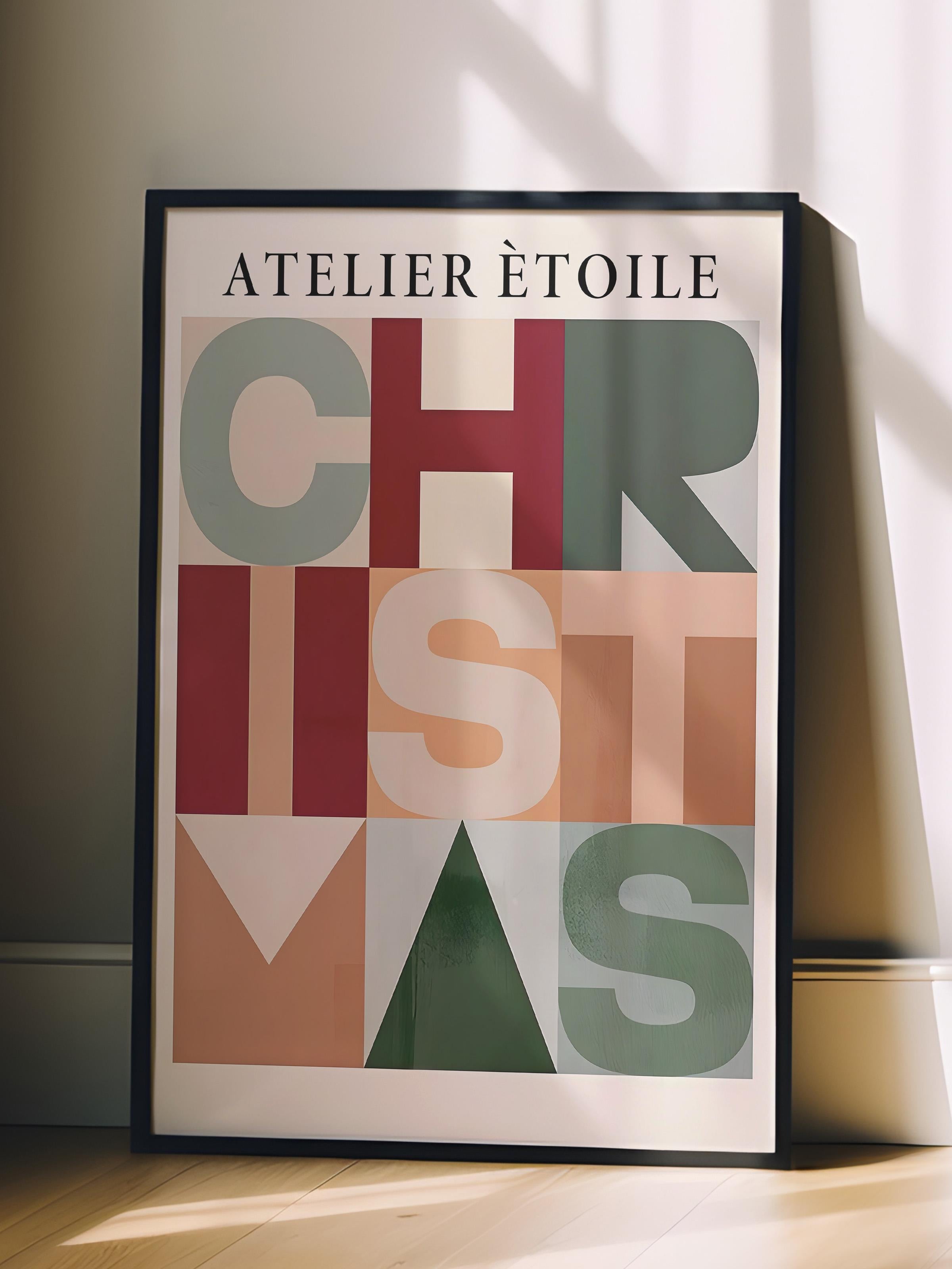 Siyah Çerçeveli Tablo, Yılbaşı Poster, Yılbaşı Dekoru,Graphic Christmas Comfort Serisi NO:108649