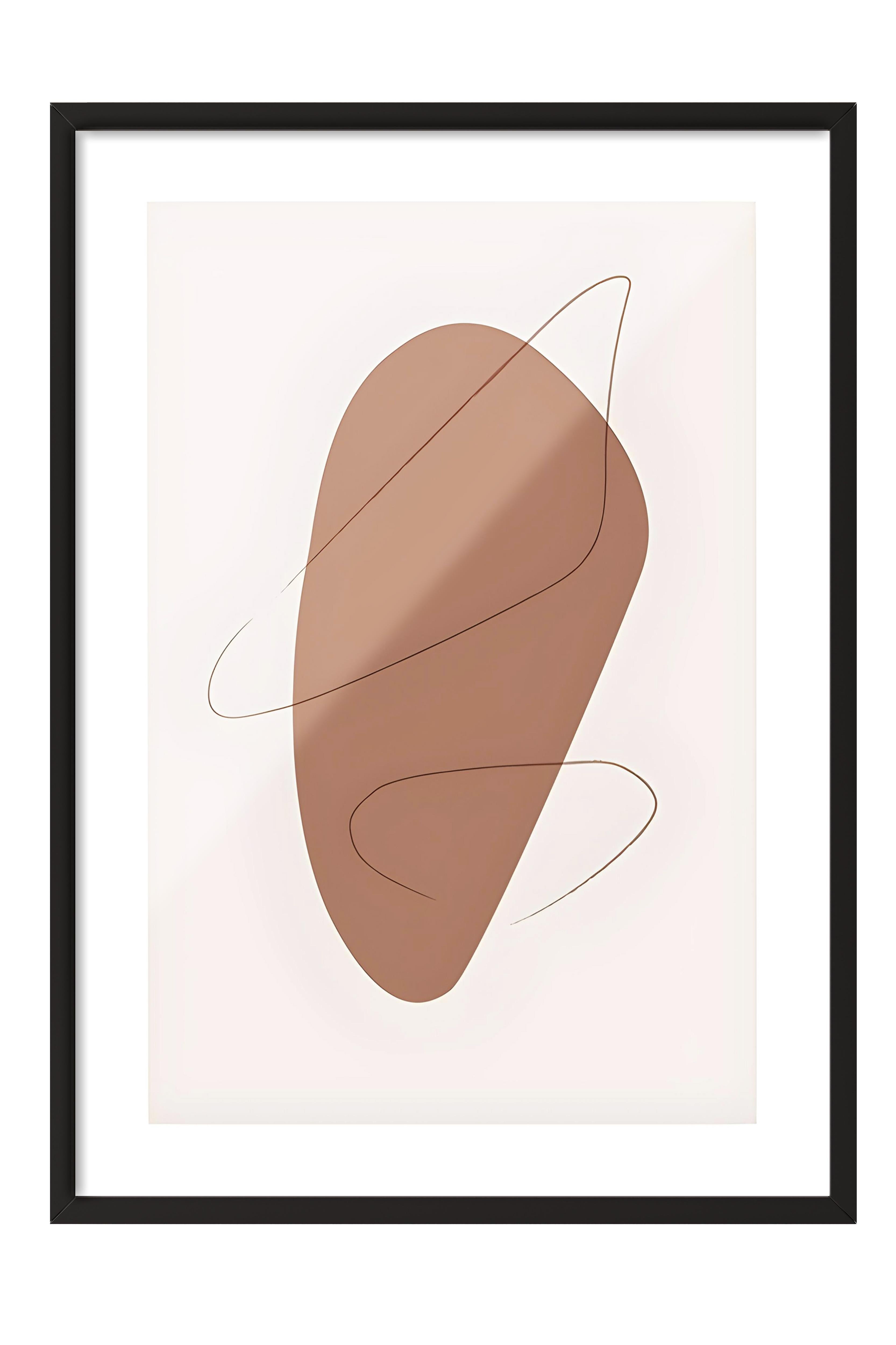 Siyah Çerçeveli Tablo, Poster ve Çerçeve Seti, Graphic Shapes and Lines No1 Comfort Serisi NO:108585