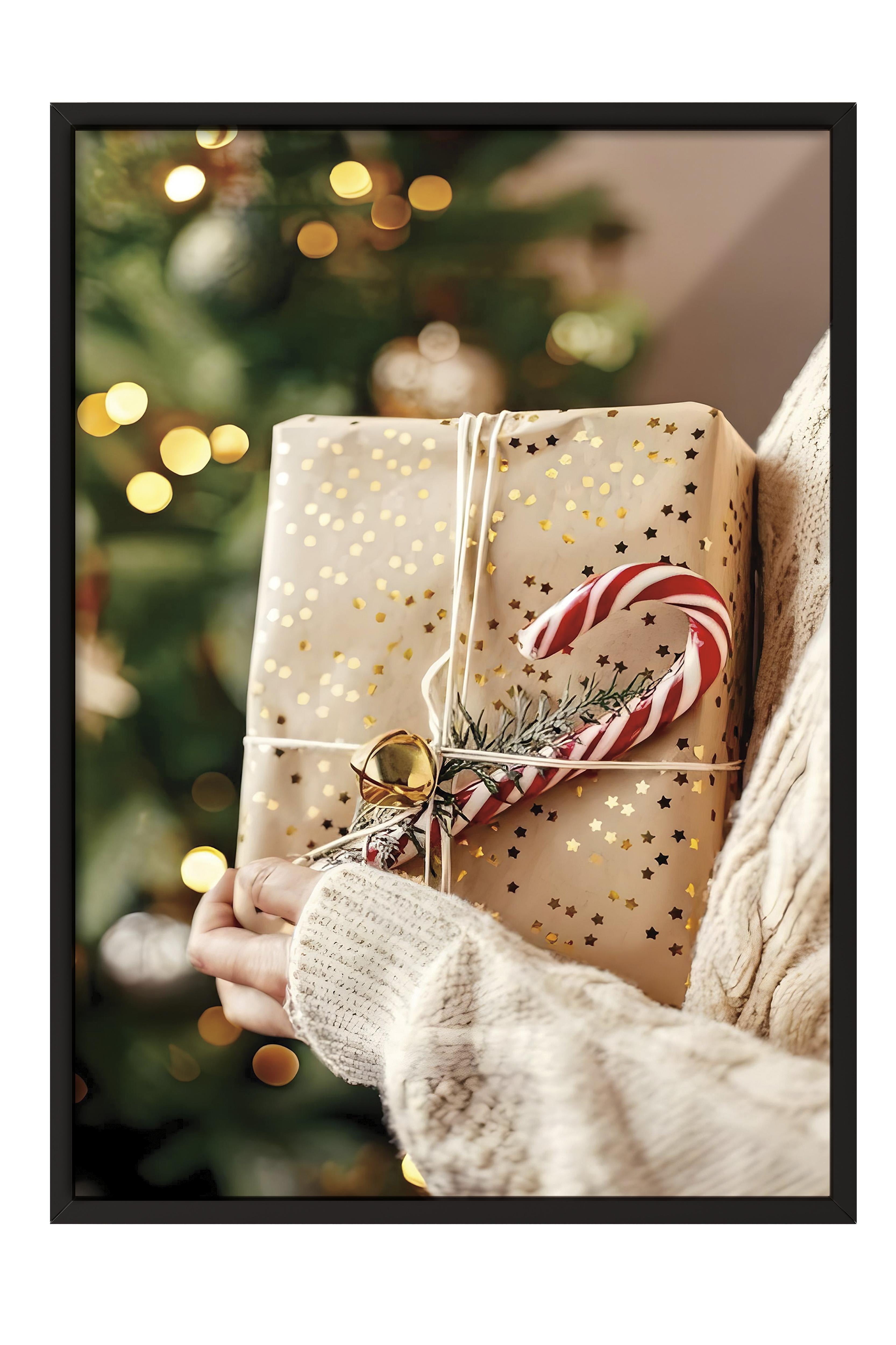 Siyah Çerçeveli Tablo, Yılbaşı Poster, Yılbaşı Dekoru,Holiday Gift Comfort Serisi NO:108629