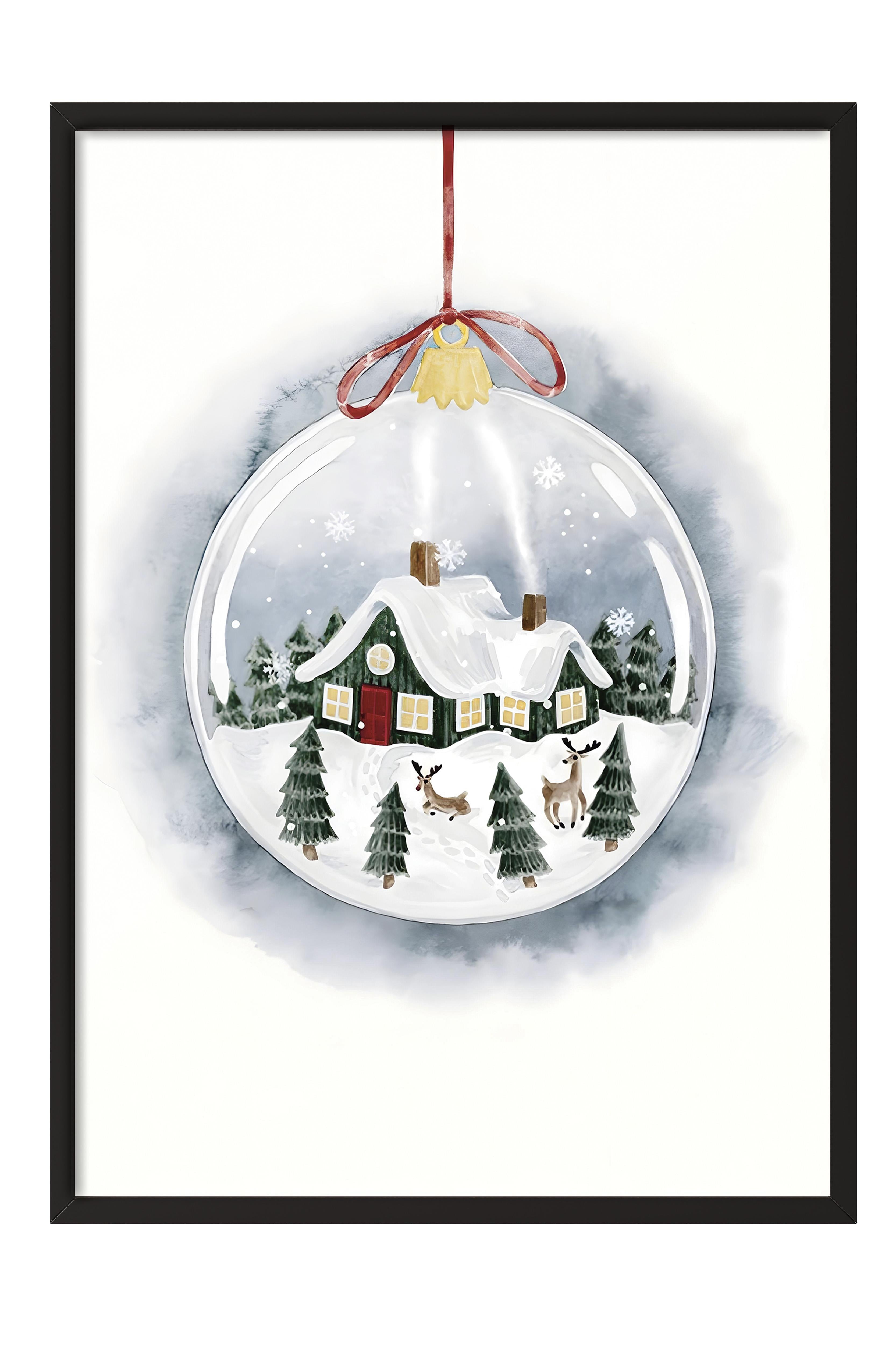 Siyah Çerçeveli Tablo, Yılbaşı Poster, Yılbaşı Dekoru,Holiday Ornament Comfort Serisi NO:108640