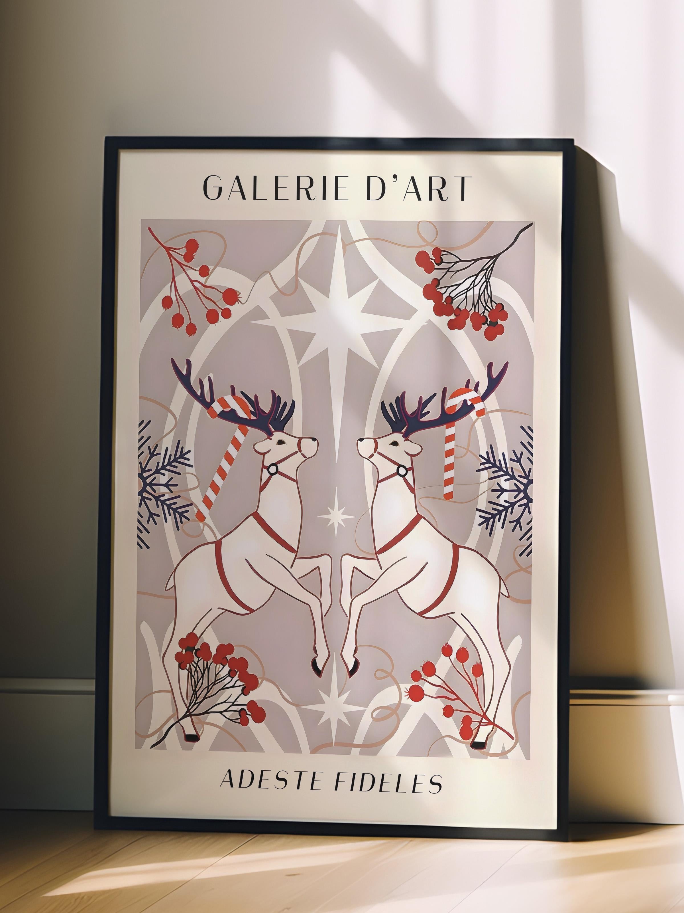 Siyah Çerçeveli Tablo, Yılbaşı Poster, Yılbaşı Dekoru,Holiday Pattern Comfort Serisi NO:108680
