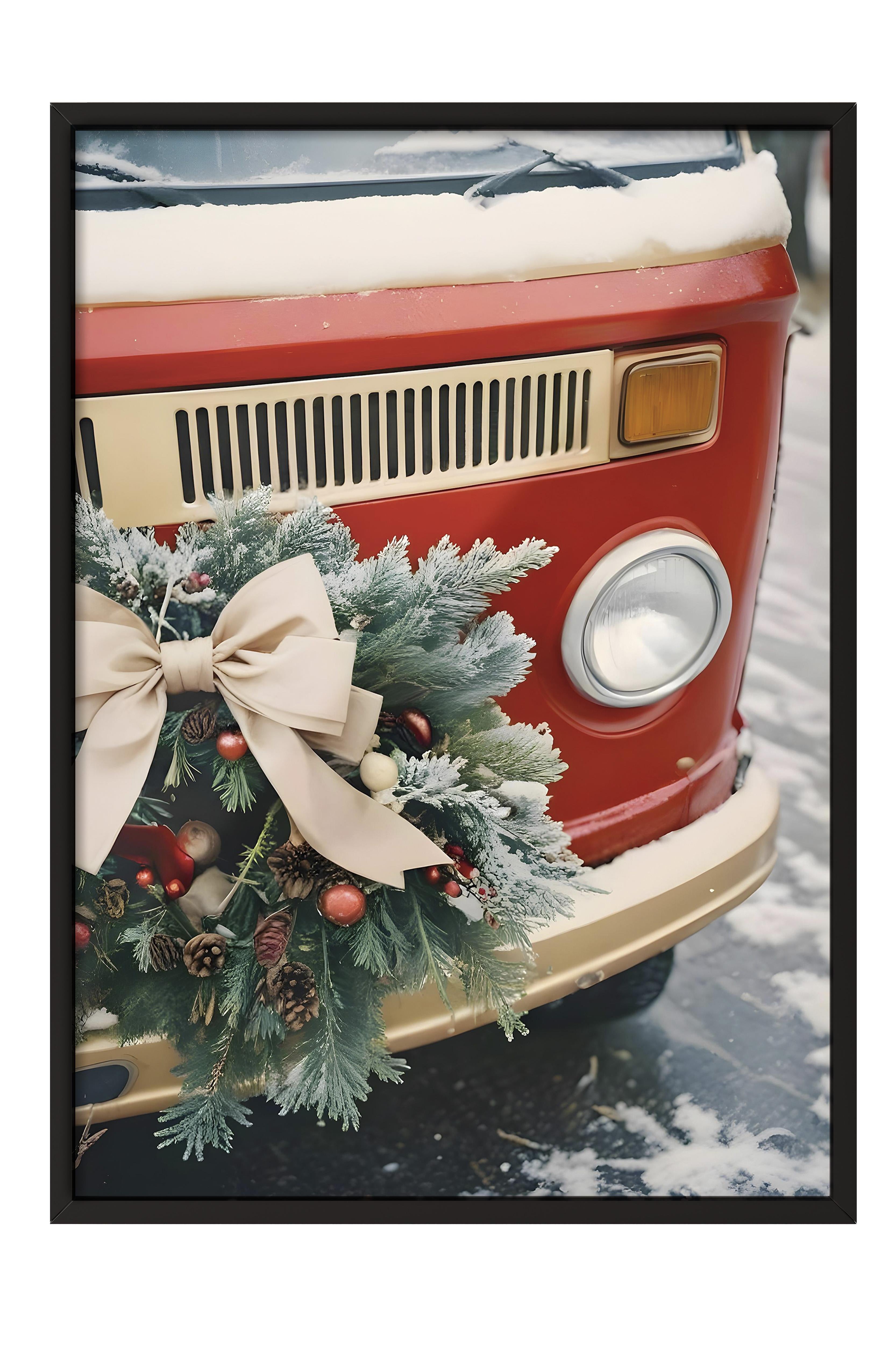 Siyah Çerçeveli Tablo, Çerçeveli Yılbaşı Poster, Yılbaşı Dekoru,Holiday Van Comfort Serisi NO:108627