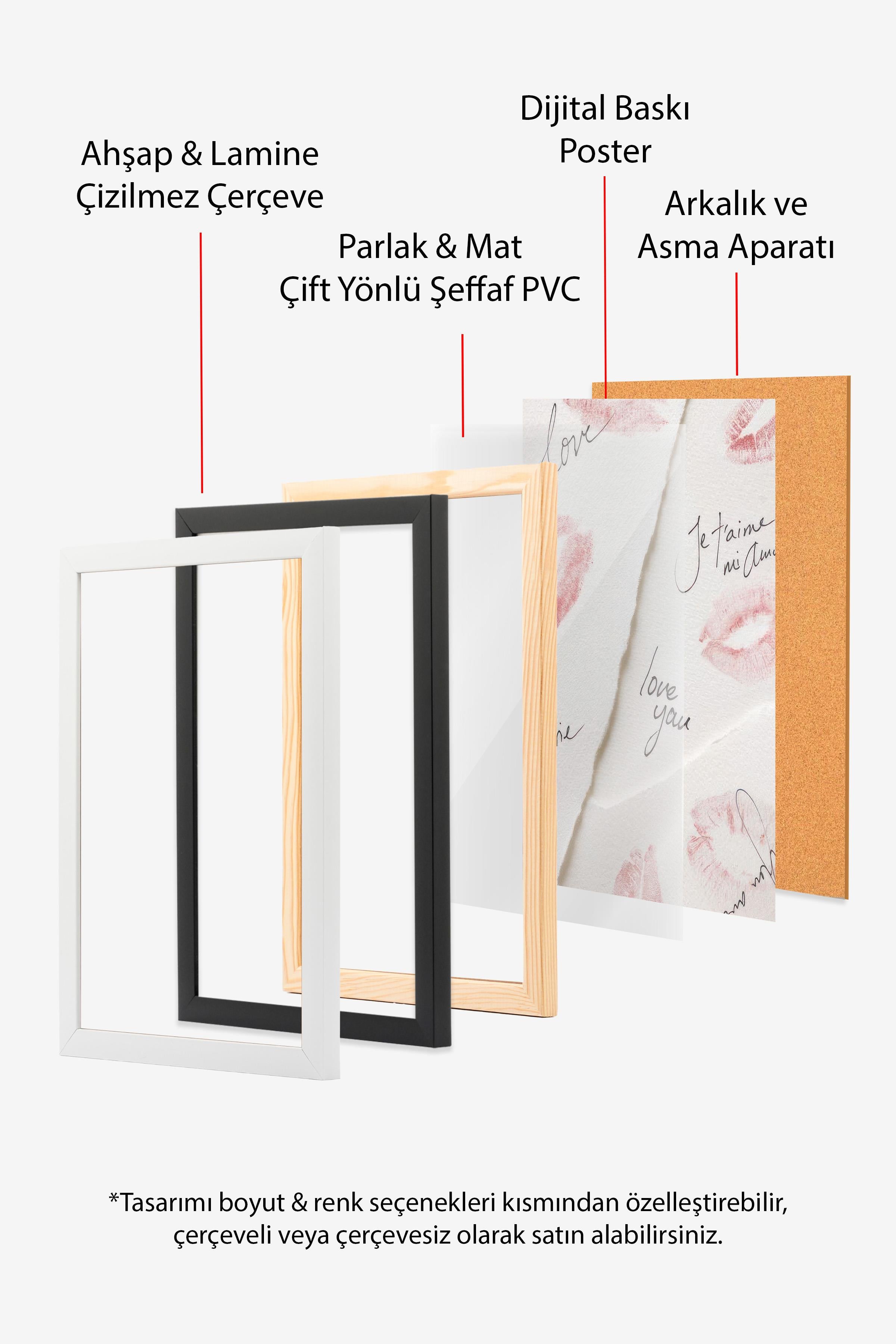 Siyah Çerçeveli Tablo, Poster ve Çerçeve Seti, Japanese Women Comfort Serisi NO:108720