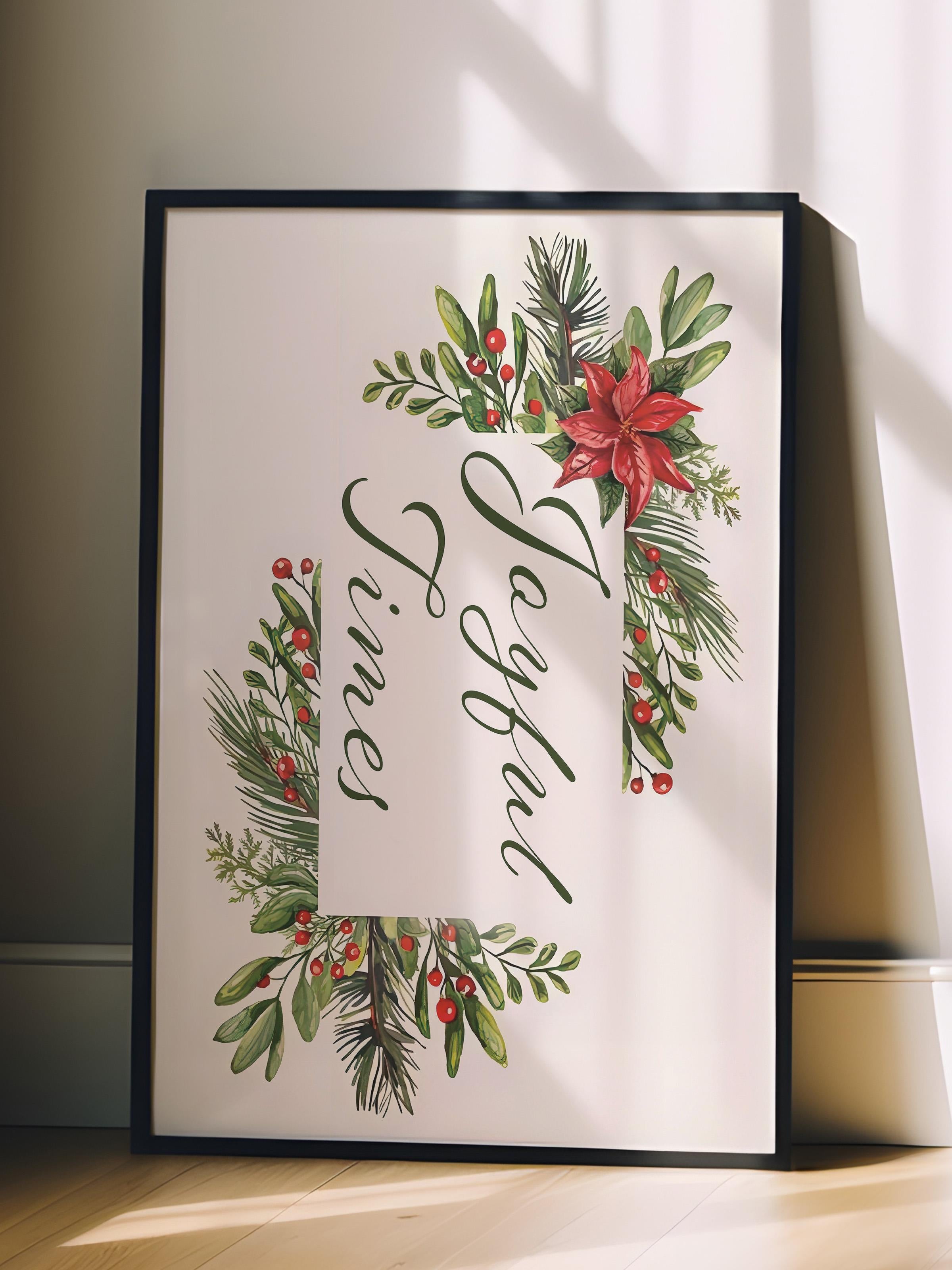 Siyah Çerçeveli Tablo, Yılbaşı Poster, Yılbaşı Dekoru,Joyful Times Comfort Serisi NO:108633